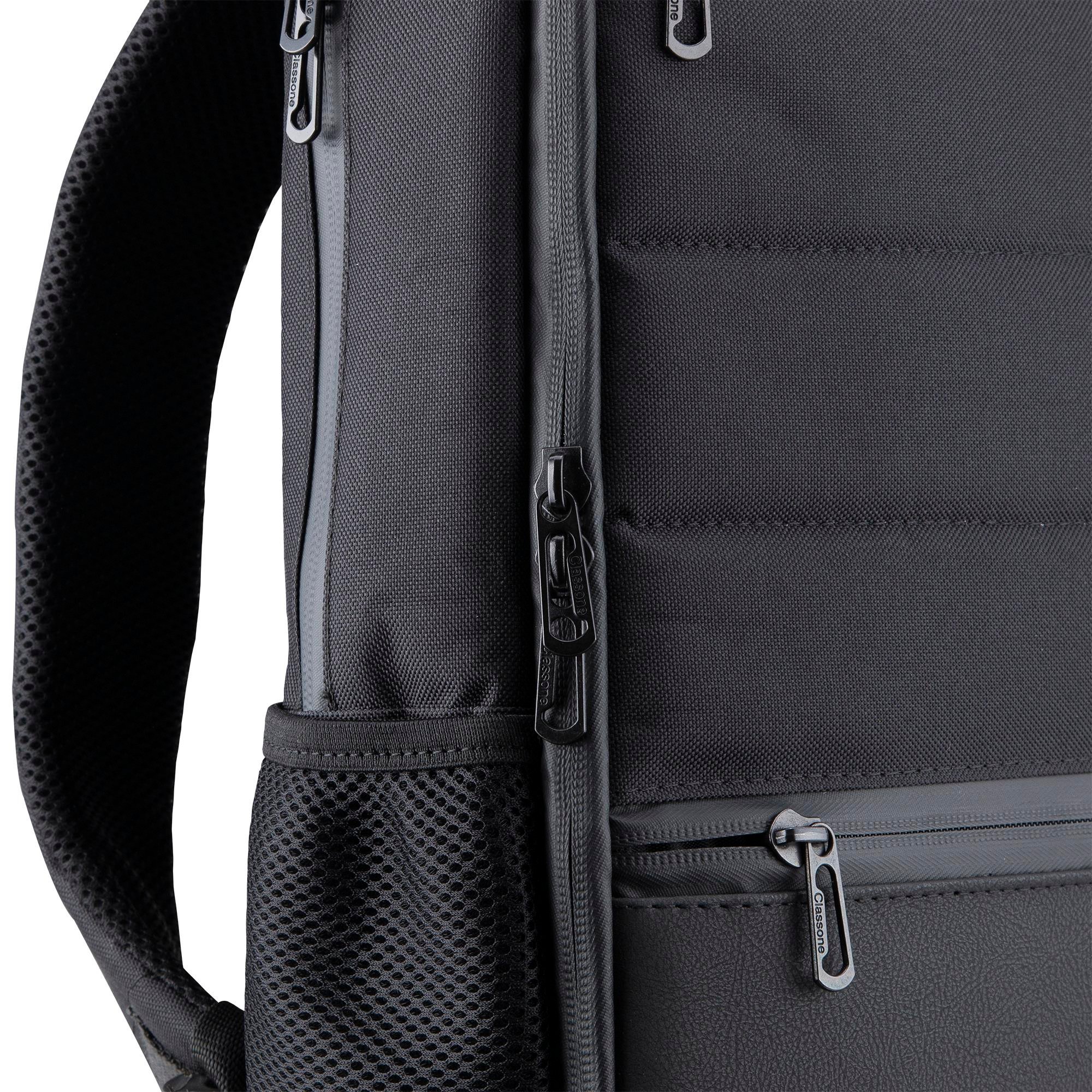 Classone Mila BP-TX300 Combo Serisi 15,6 inch , Su Geçirmez Kumaş ve Su Geçirmez fermuar Notebook, Laptop , Macbook  Sırt Çantası -Siyah