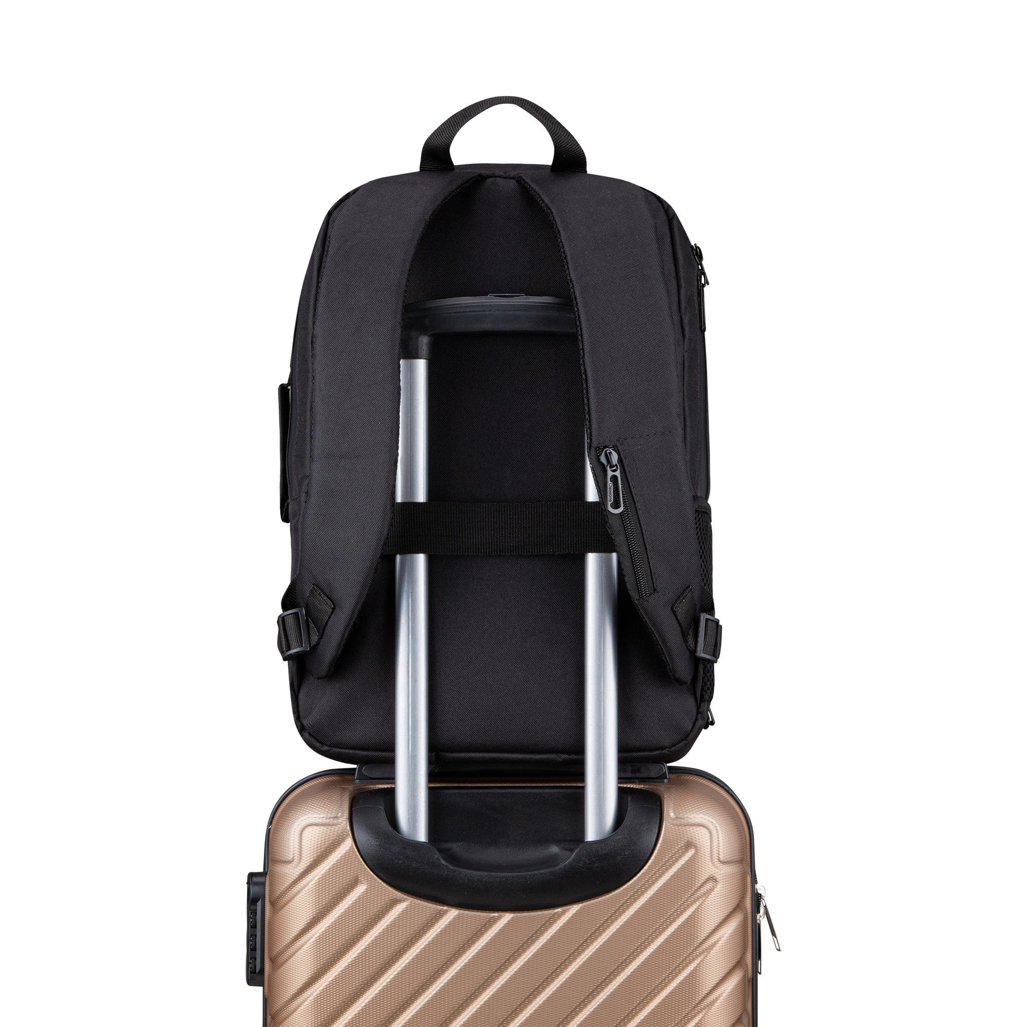 Classone Mila BP-TX300 Combo Serisi 15,6 inch , Su Geçirmez Kumaş ve Su Geçirmez fermuar Notebook, Laptop , Macbook  Sırt Çantası -Siyah