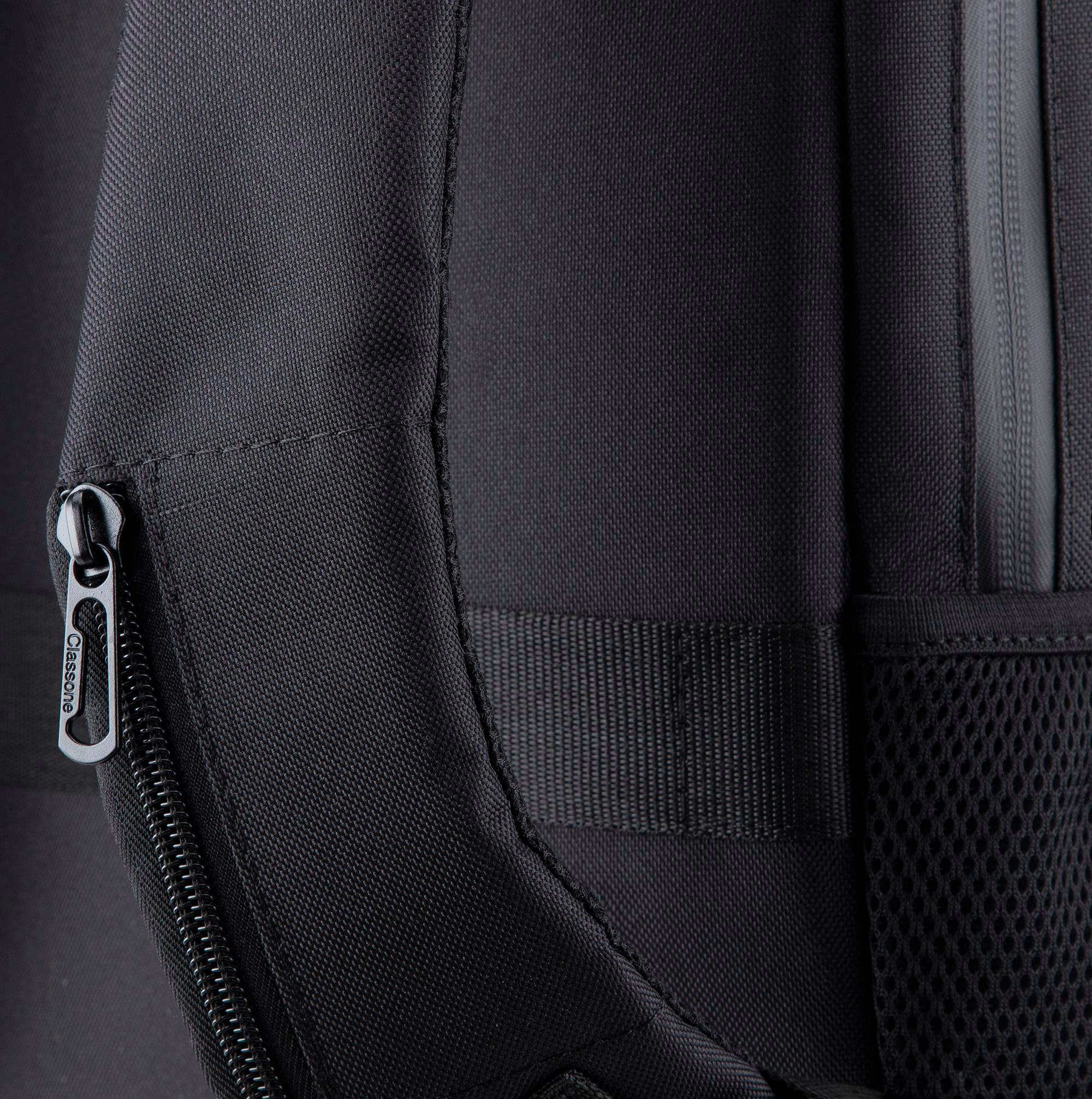 Classone Mila BP-TX300 Combo Serisi 15,6 inch , Su Geçirmez Kumaş ve Su Geçirmez fermuar Notebook, Laptop , Macbook  Sırt Çantası -Siyah