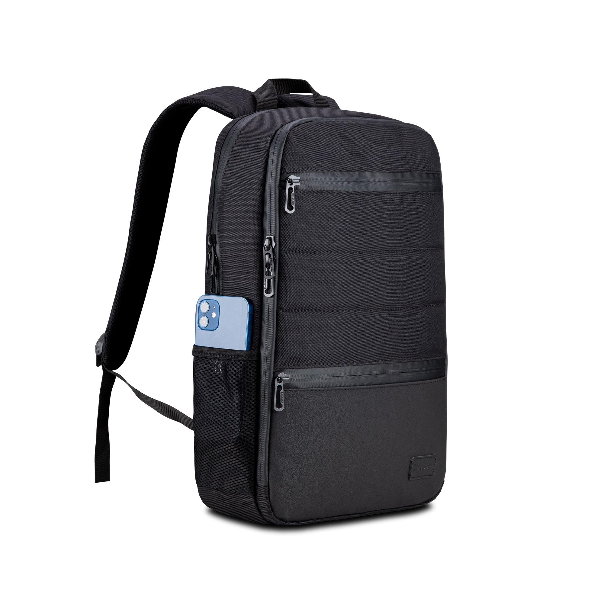 Classone Mila BP-TX300 Combo Serisi 15,6 inch , Su Geçirmez Kumaş ve Su Geçirmez fermuar Notebook, Laptop , Macbook  Sırt Çantası -Siyah