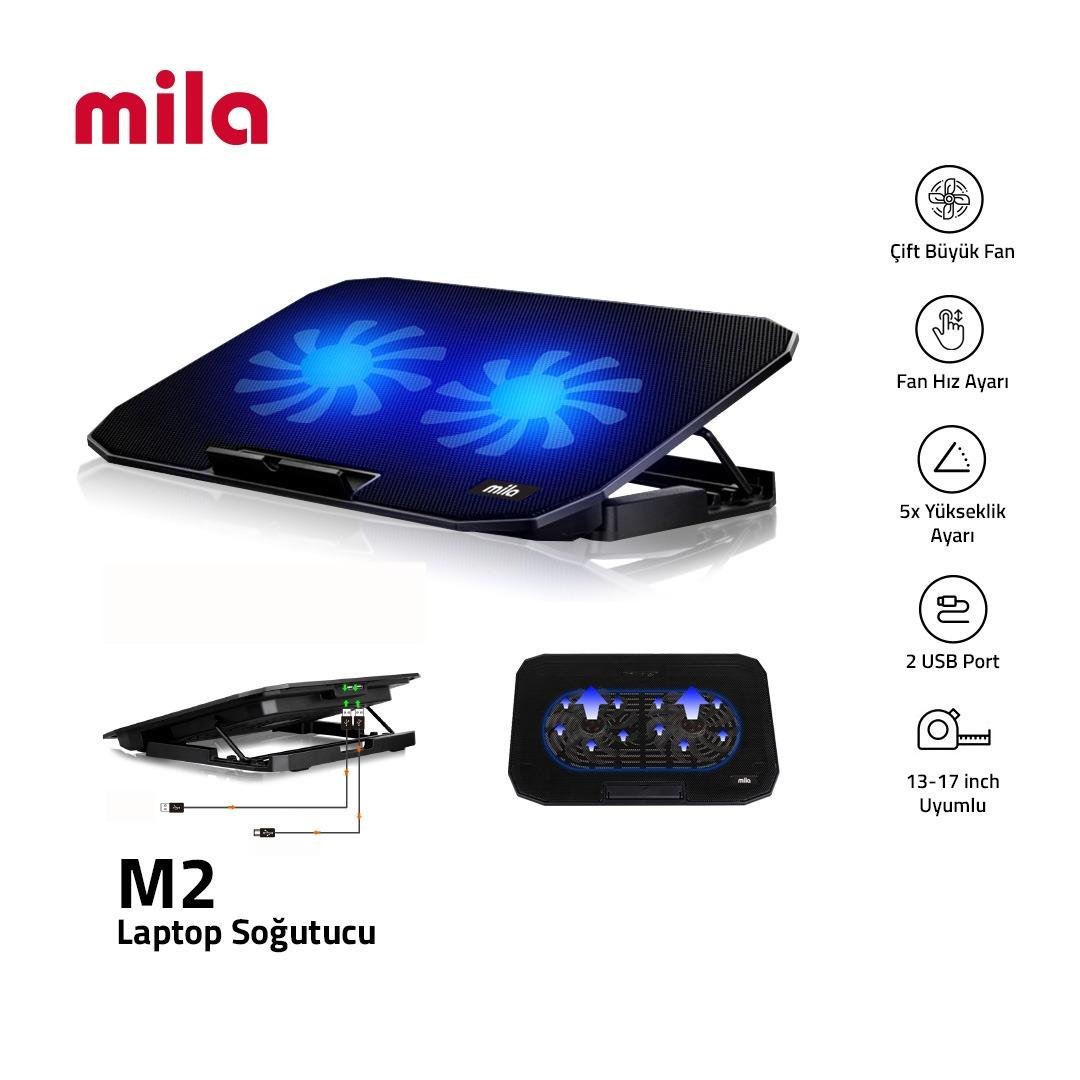 Classone Mila Serisi – M2 – 13-17 inch – Mavi Led,2 Fan,2 USB Gaming Notebook Soğutucu Standı