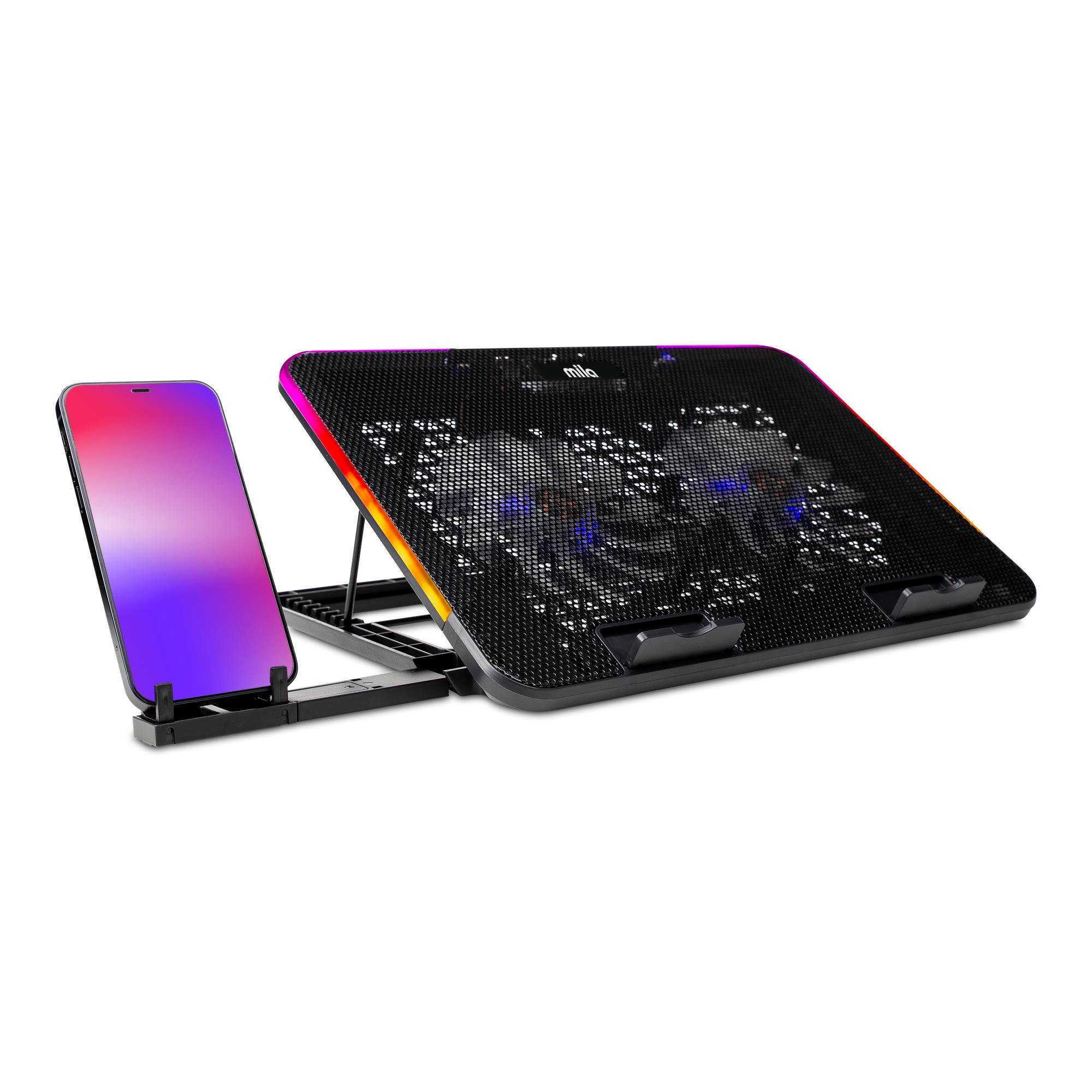 Classone Mila Serisi M2 R-TYPE 13-17 inch RGB Işıklı, 2 Büyük Fan, Telefon Standı,2 USB Notebook Soğutucu Stand