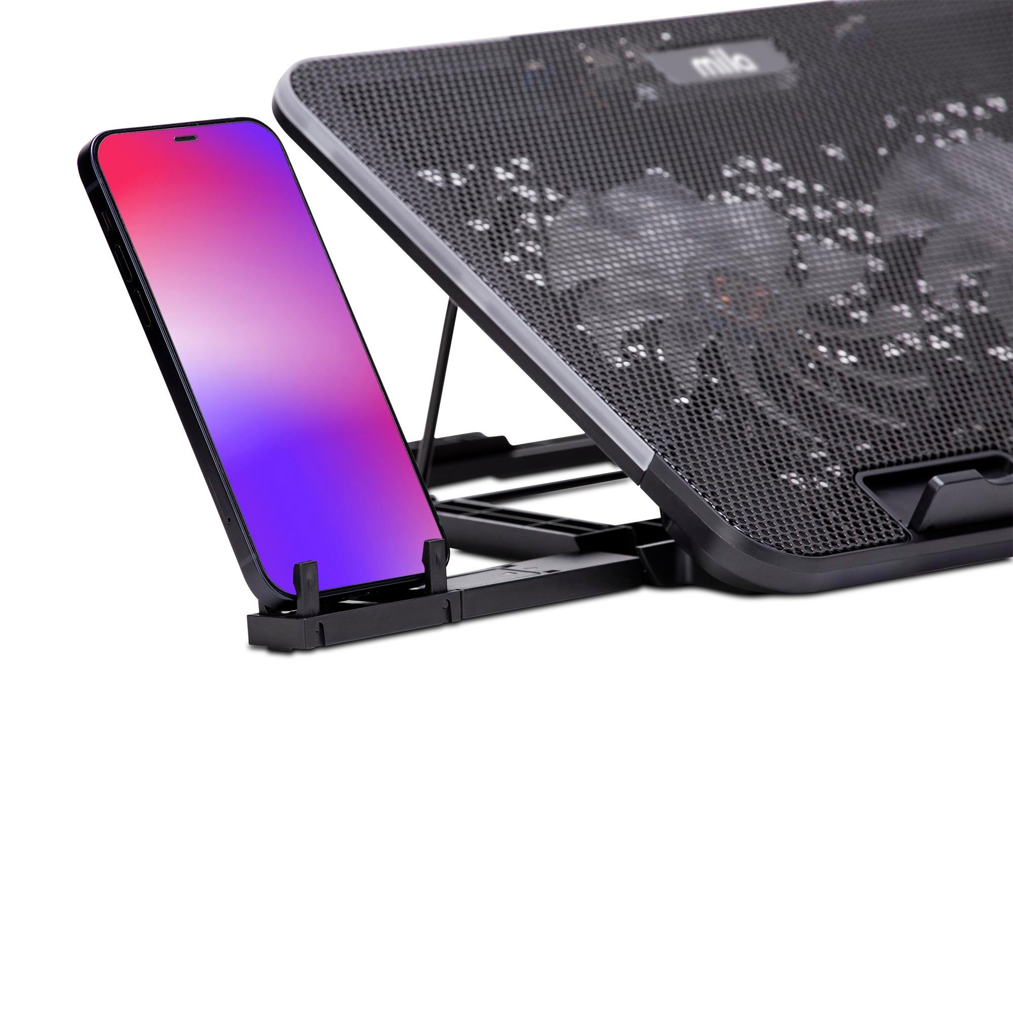 Classone Mila Serisi M2 R-TYPE 13-17 inch RGB Işıklı, 2 Büyük Fan, Telefon Standı,2 USB Notebook Soğutucu Stand