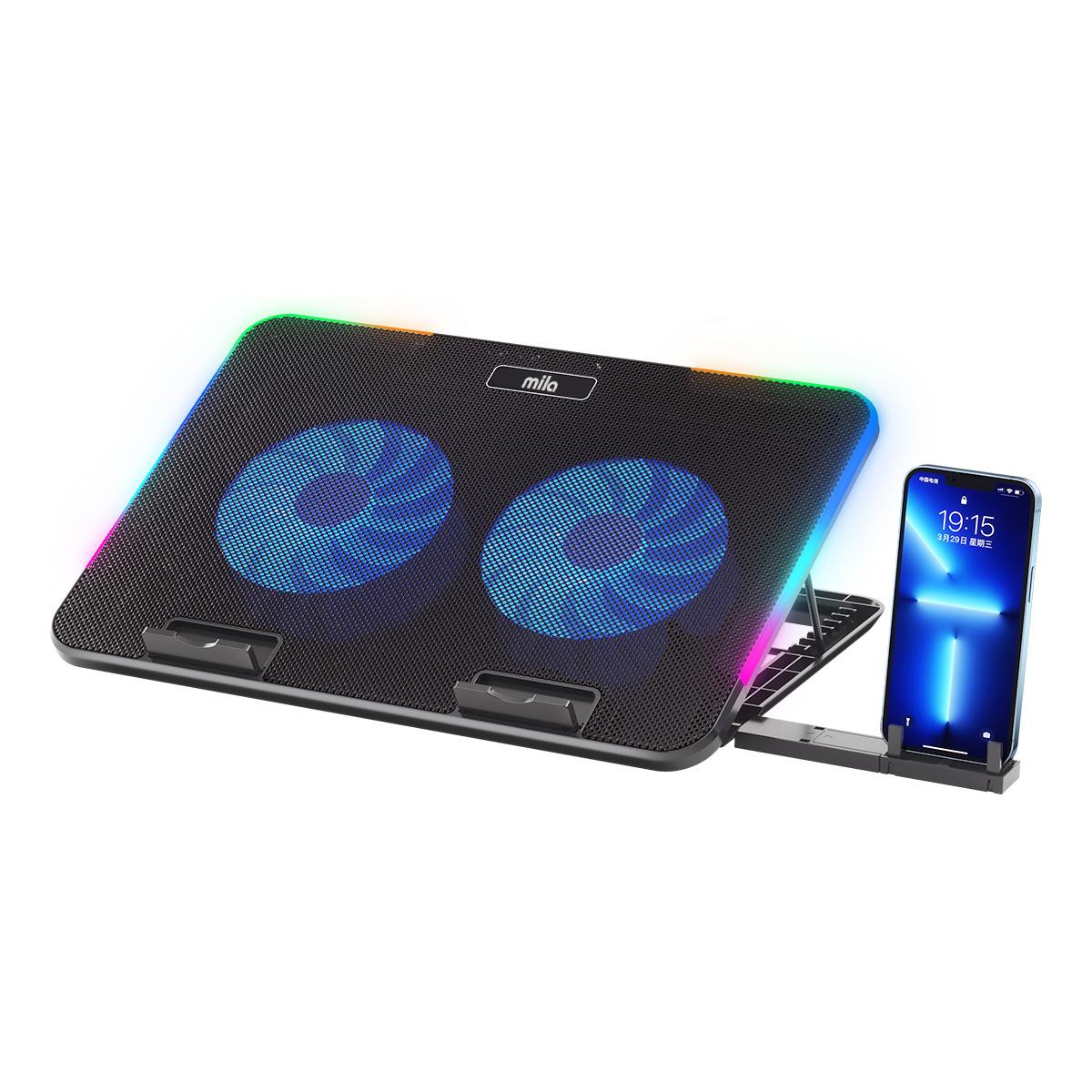 Classone Mila Serisi M2 R-TYPE 13-17 inch RGB Işıklı, 2 Büyük Fan, Telefon Standı,2 USB Notebook Soğutucu Stand