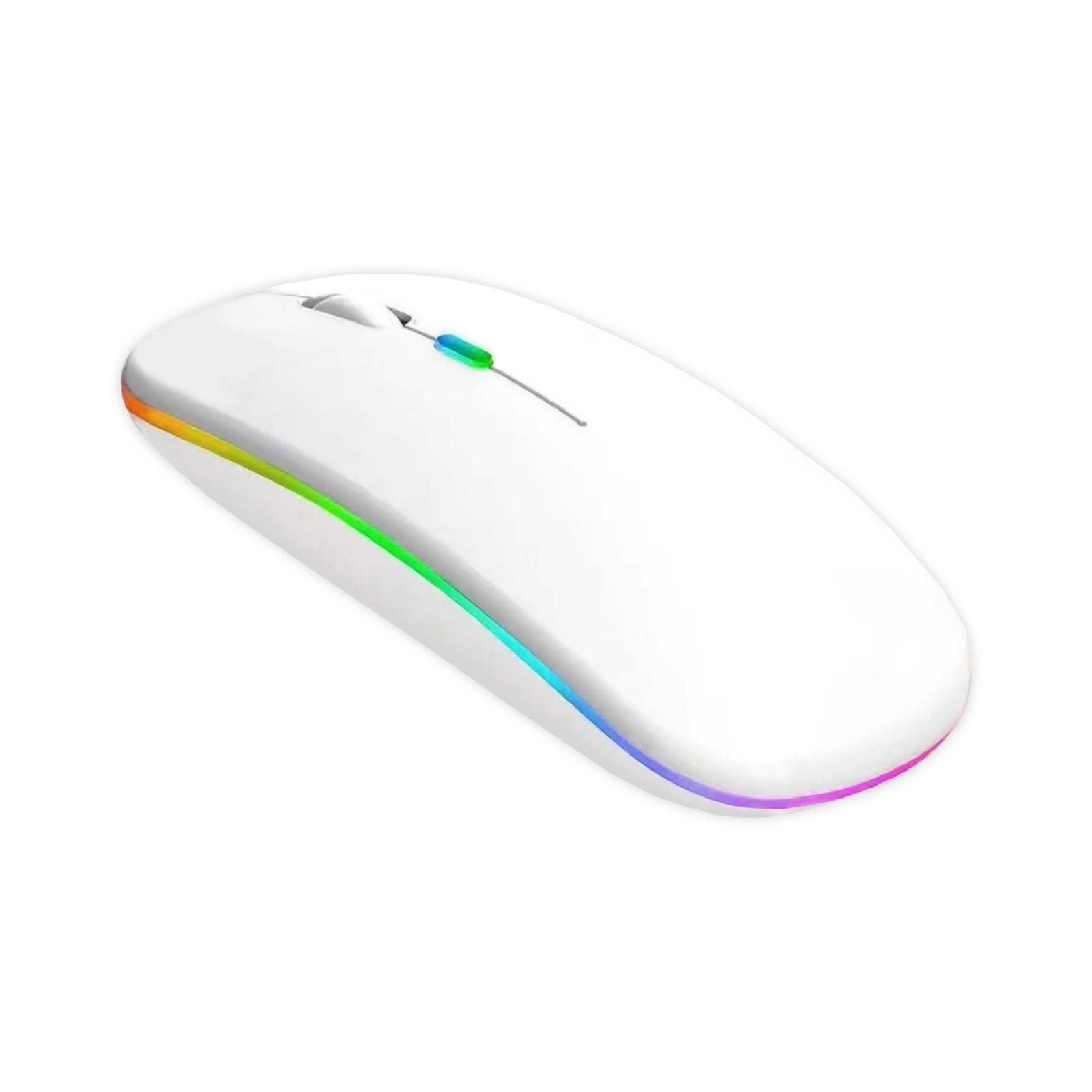Classone RGB-102F RGB Işıklı, Efektli, Silent-Sessiz, RF Kablosuz, Bluetooth Mouse – Beyaz
