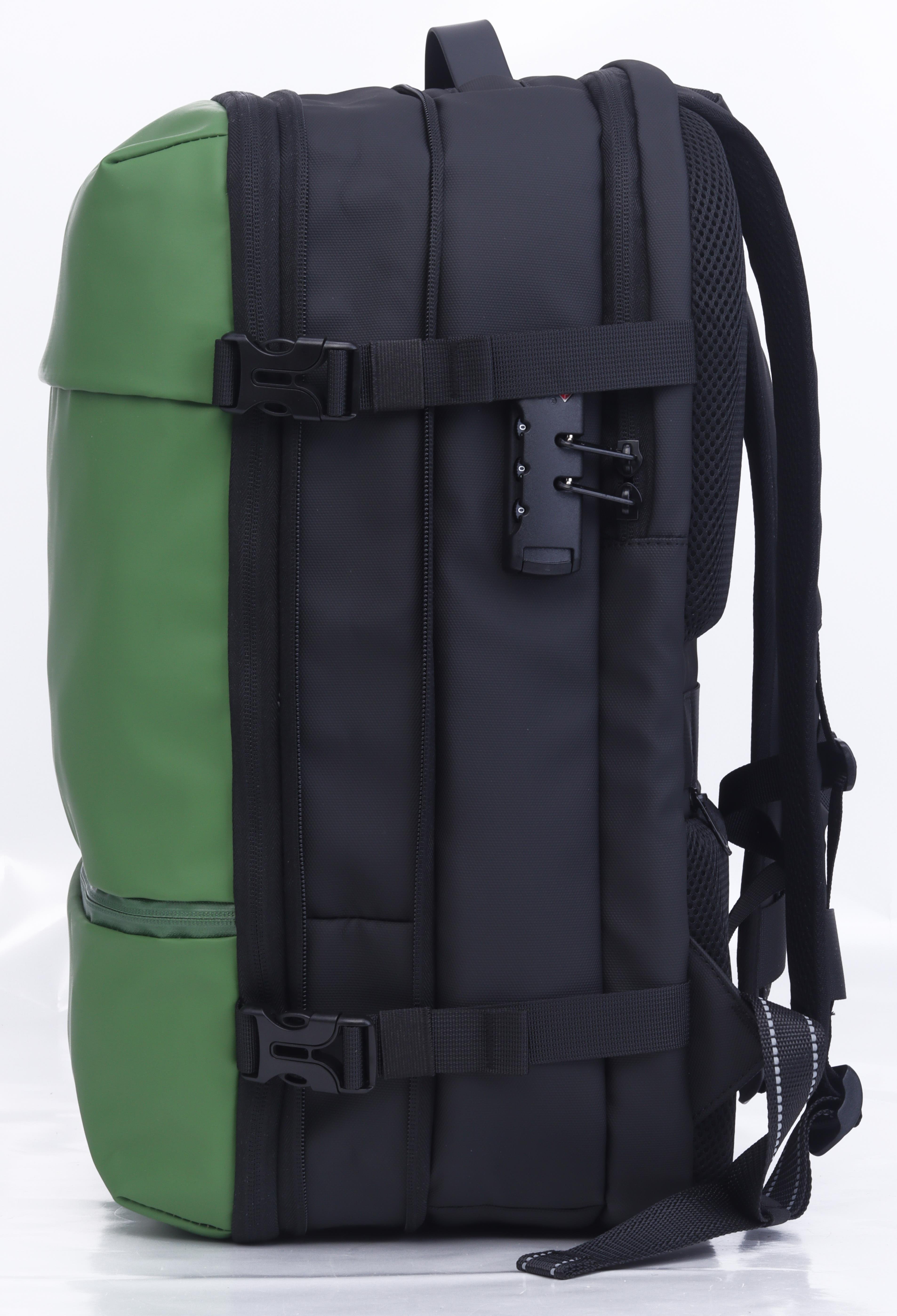 Classone VC173-07G VIP Vacum Travel Serisi 14,15.6, 17,3 inç Laptop Sırt Çantası- Yeşil