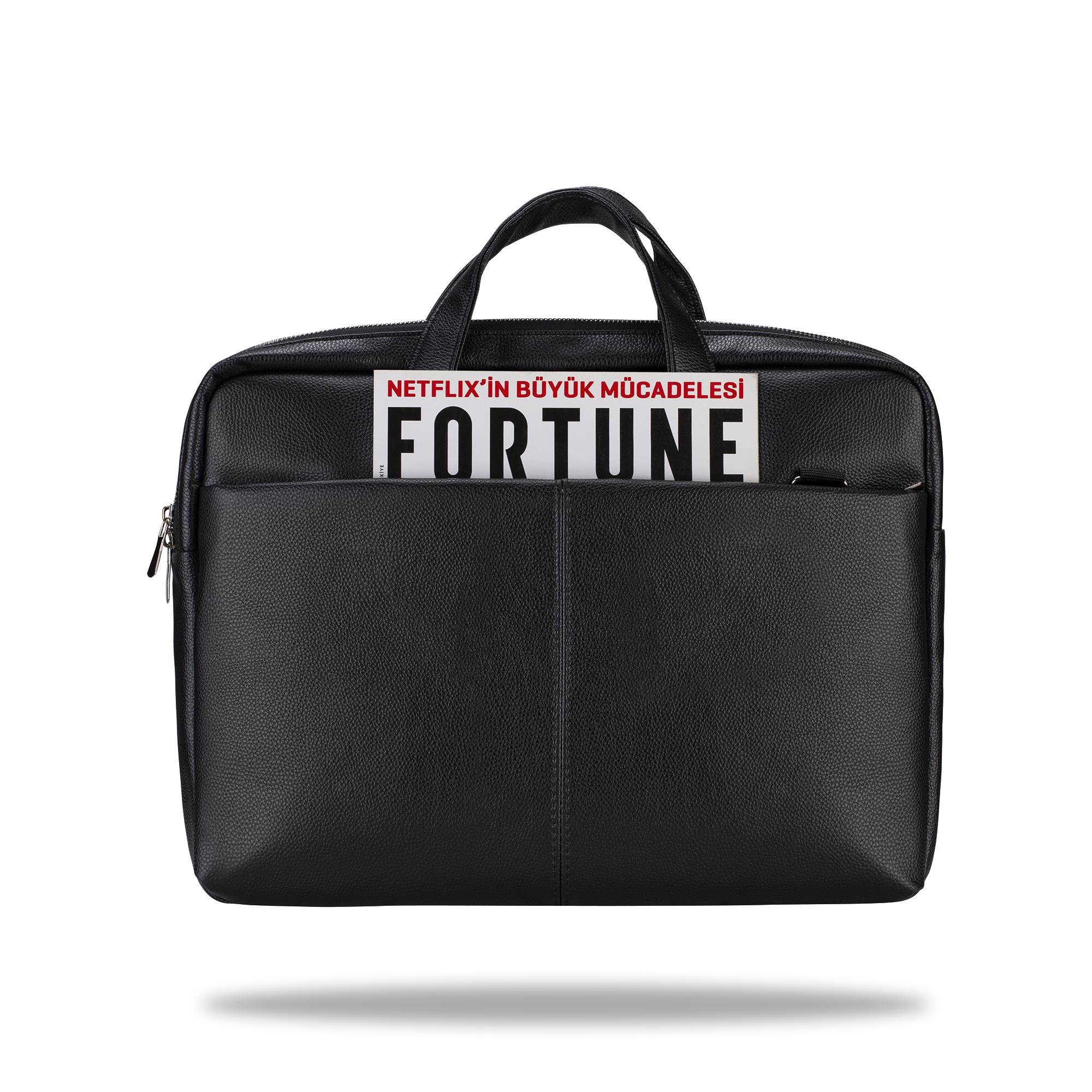 Classone VIP SD150 15.6 Uyumlu Suni Deri Notebook, Laptop Çantası -Siyah