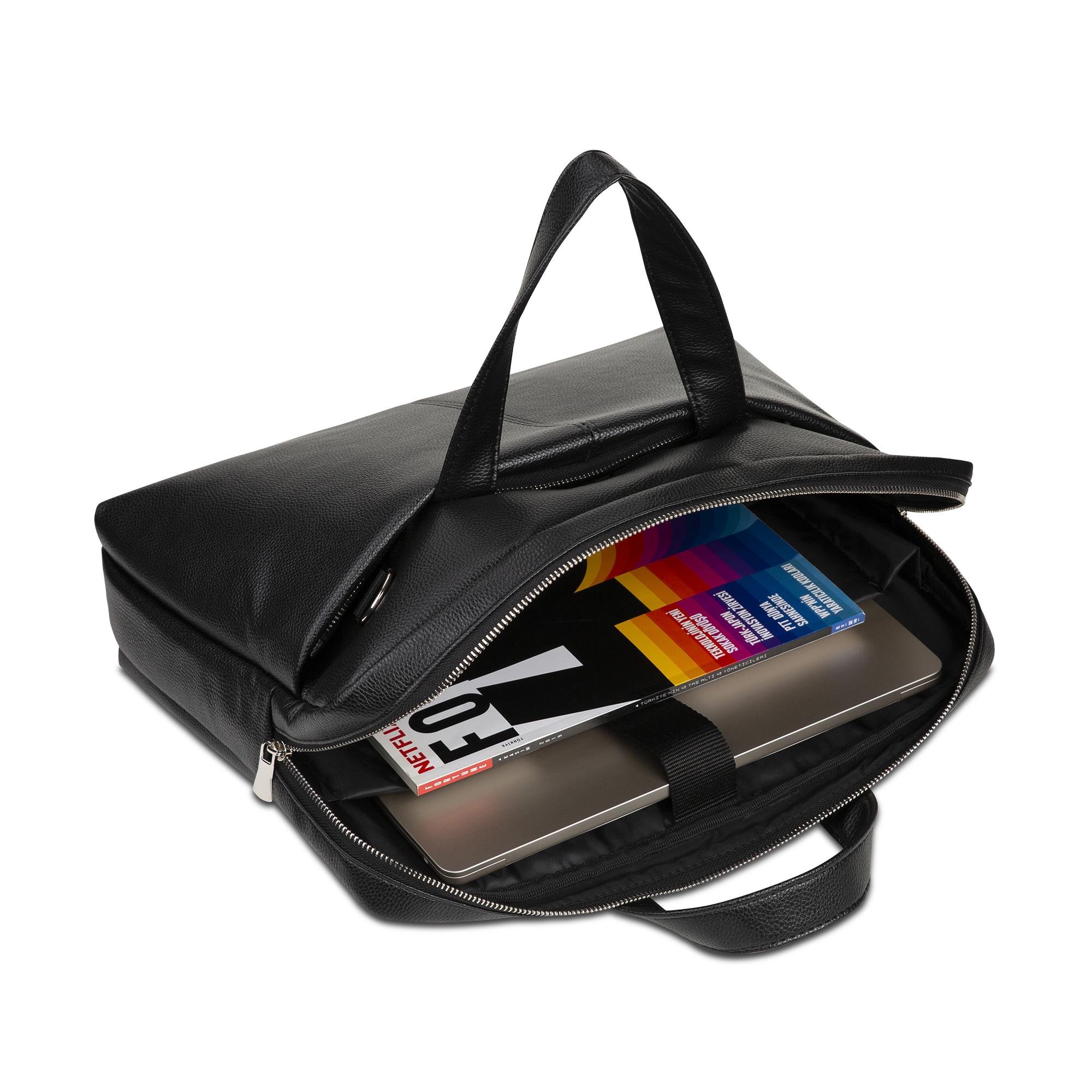 Classone VIP SD150 15.6 Uyumlu Suni Deri Notebook, Laptop Çantası -Siyah