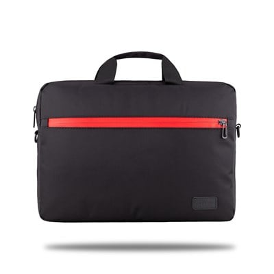 Classone W-TX10 Serisi WTXpro Su Geçirmez Kumaş, Su Geçirmez Fermuar W-TX10FK 15.6 inch Uyumlu Macbook, Notebook, Laptop, Tablet Taşıma Çantası-Siyah/Kırmızı