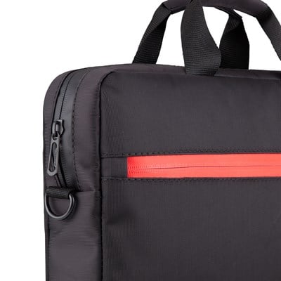 Classone W-TX10 Serisi WTXpro Su Geçirmez Kumaş, Su Geçirmez Fermuar W-TX10FK 15.6 inch Uyumlu Macbook, Notebook, Laptop, Tablet Taşıma Çantası-Siyah/Kırmızı