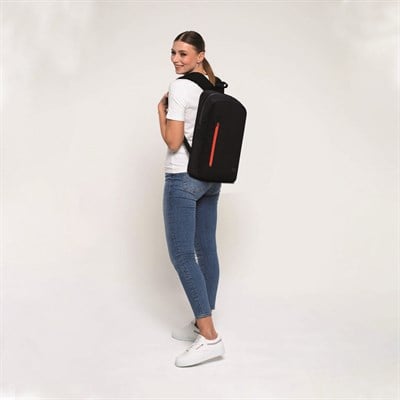 Classone WTX200SK Pro 15.6 inch uyumlu WTXpro Su Geçirmez Kumaş, Su Geçirmez Fermuar, Macbook , Laptop , Notebook Sırt Çantası –Siyah/Kırmızı
