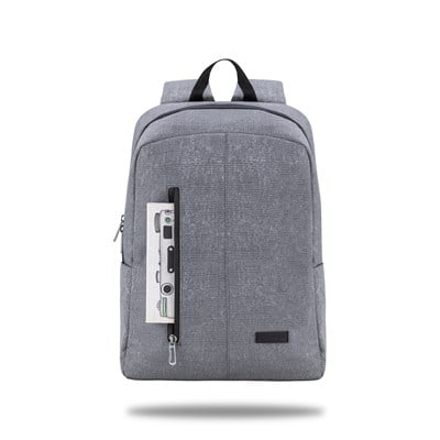 Classone WTX408G Pro 15.6 inch uyumlu WTXpro Su Geçirmez Kumaş, Su Geçirmez Fermuar, Macbook , Laptop , Notebook Sırt Çantası –Gri