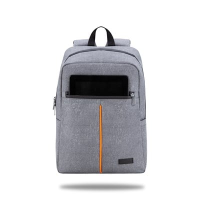 Classone WTX508GT Pro 15.6 inch uyumlu WTXpro Su Geçirmez Kumaş, Su Geçirmez Fermuar,Macbook , Laptop , Notebook Sırt Çantası -Gri/Turuncu