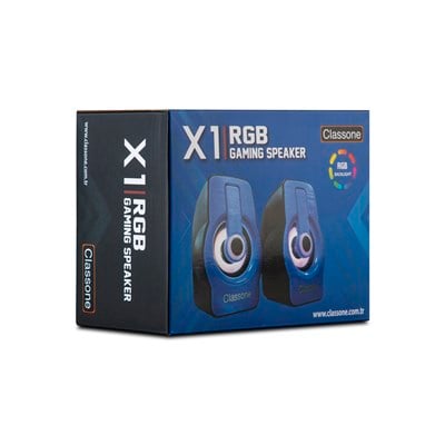 Classone X1 Blue RGB Gaming Hoparlör - Mavi