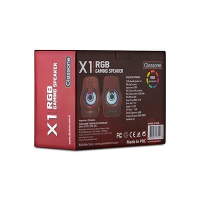 Classone X1 Red RGB Gaming Hoparlör - Kırmızı