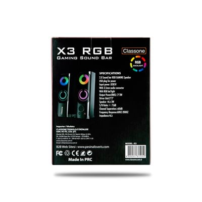 Classone X3 RGB Gaming Sound Bar Hoparlör