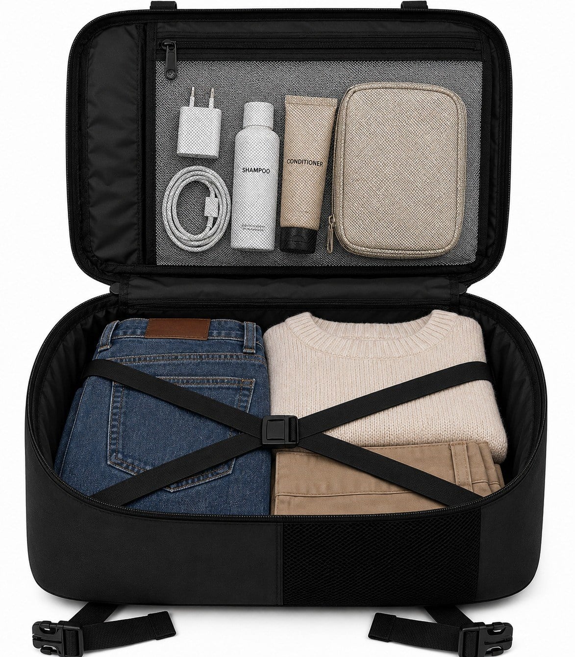 Classone XYZ Serisi TR-100 Kabin Boy ,Uçak İçi , Ergonomik, Laptop ve Tablet Bölmeli, Seyahat, Valiz, 15 -18 inch Uyumlu Notebook, Laptop Sırt Çantası