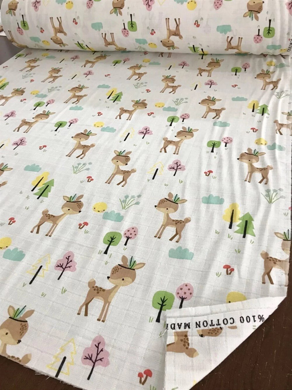 Bebek Özel 110x110cm Müslin Bezi Örtü Battaniye Kundak Ve 6 Adet Ağız Silme Bezi Karaca Desenli