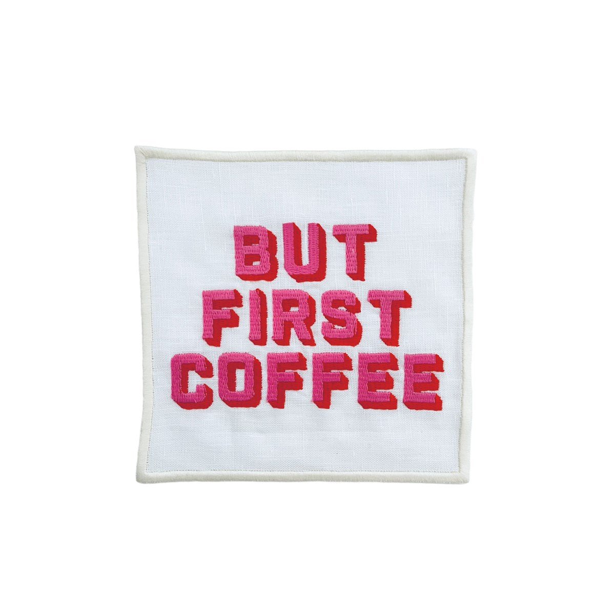 But First Coffee Desenli Kokteyl Peçete - 1 Adet Pembe Turuncu
