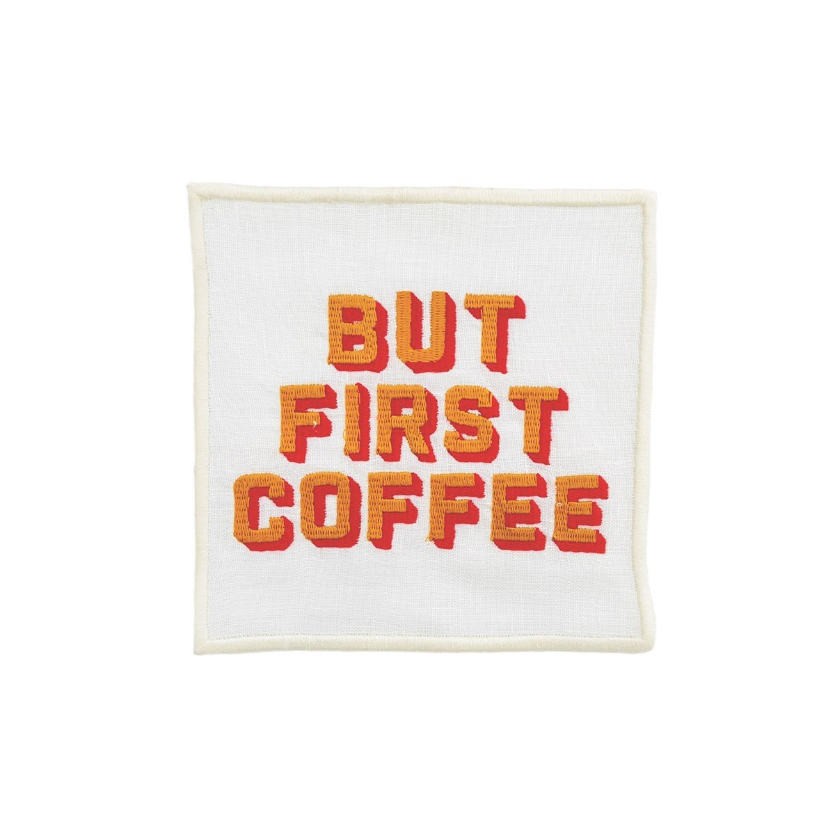 But First Coffee Desenli Kokteyl Peçete - 1 Adet Turuncu