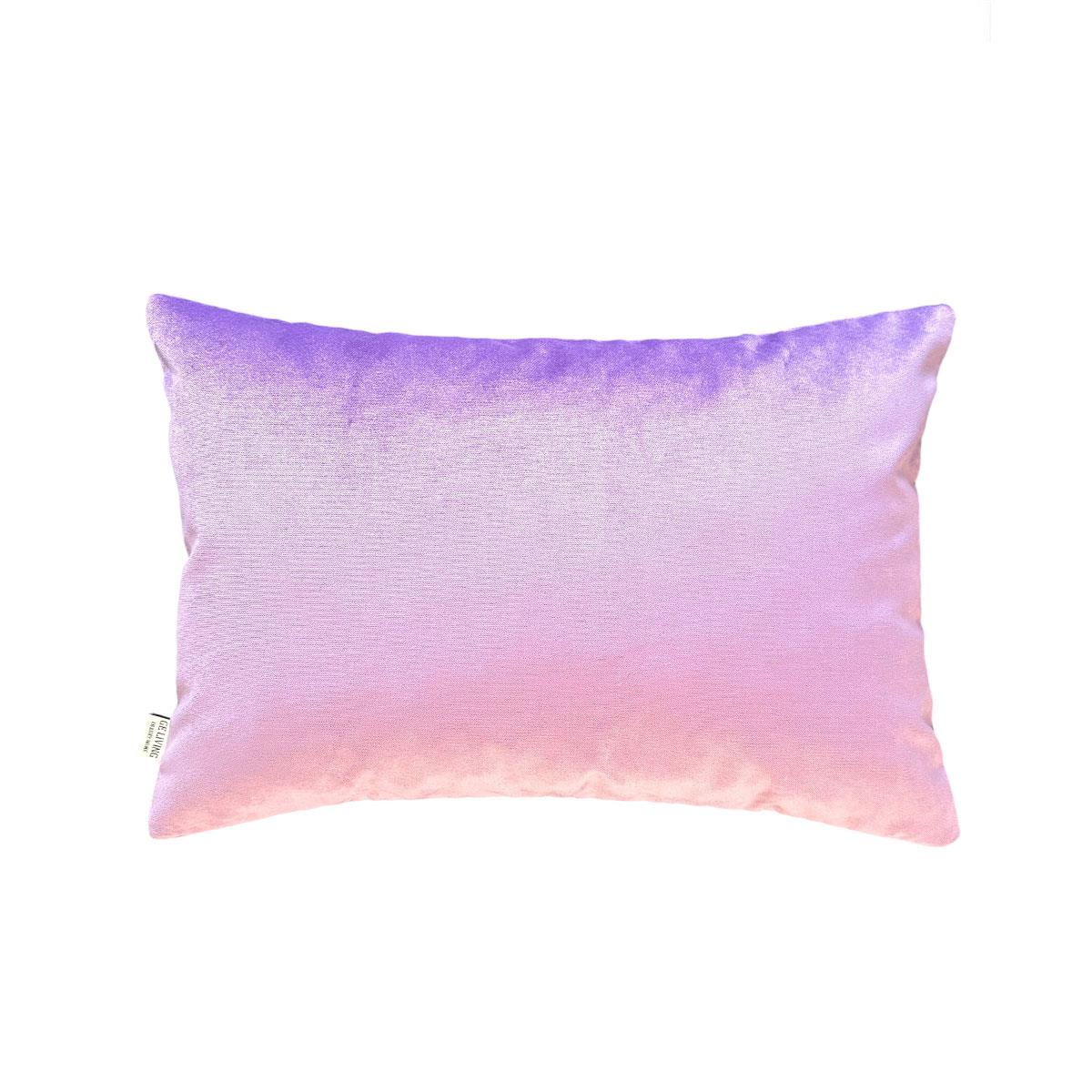 Dekoratif Pullu Göz Desenli Mor Kadife Kırlent Kılıfı ( 35 cm x 50 cm ) 