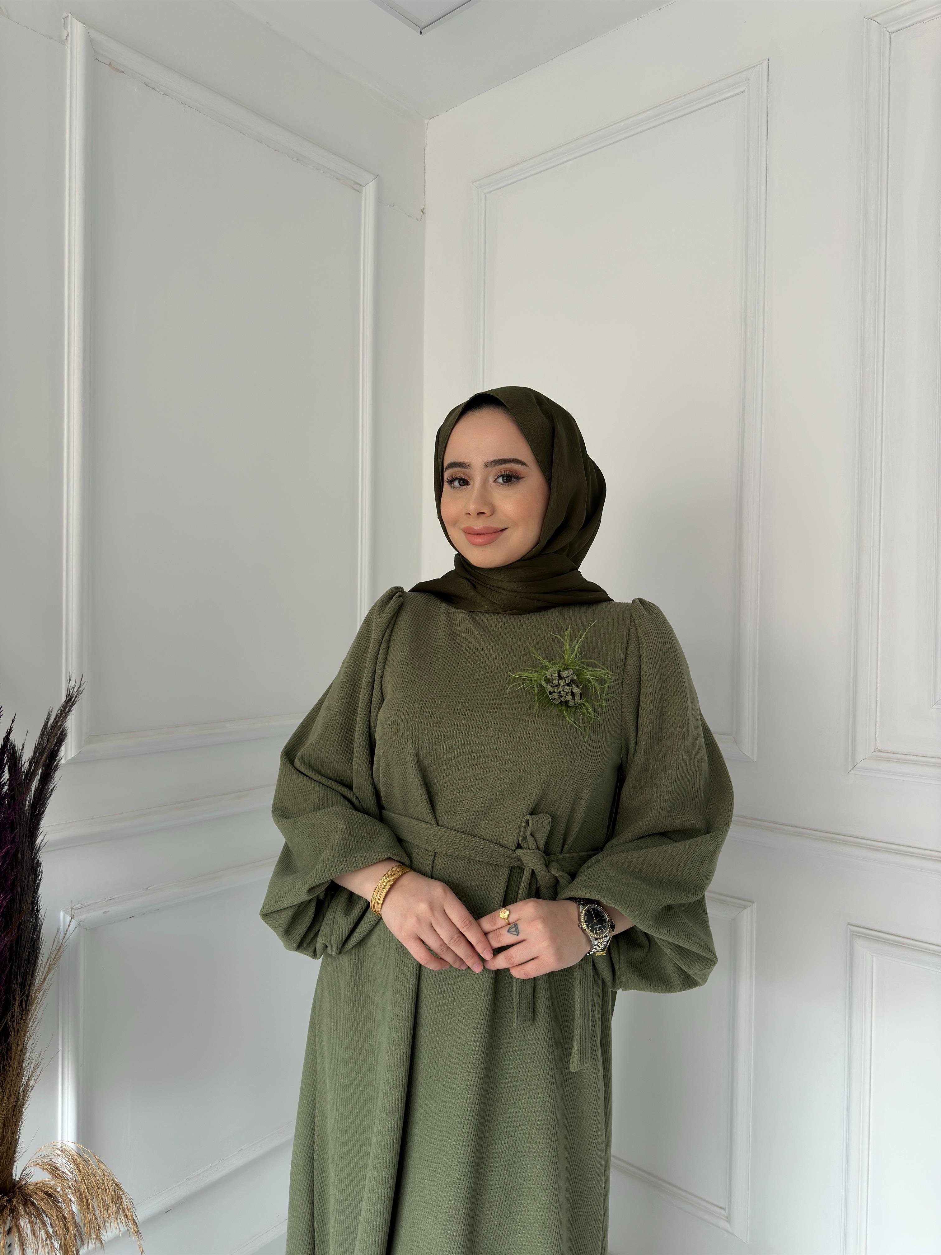 GAMZEM BRONŞLU TRİKO BALON KOL ELB 1101 Haki