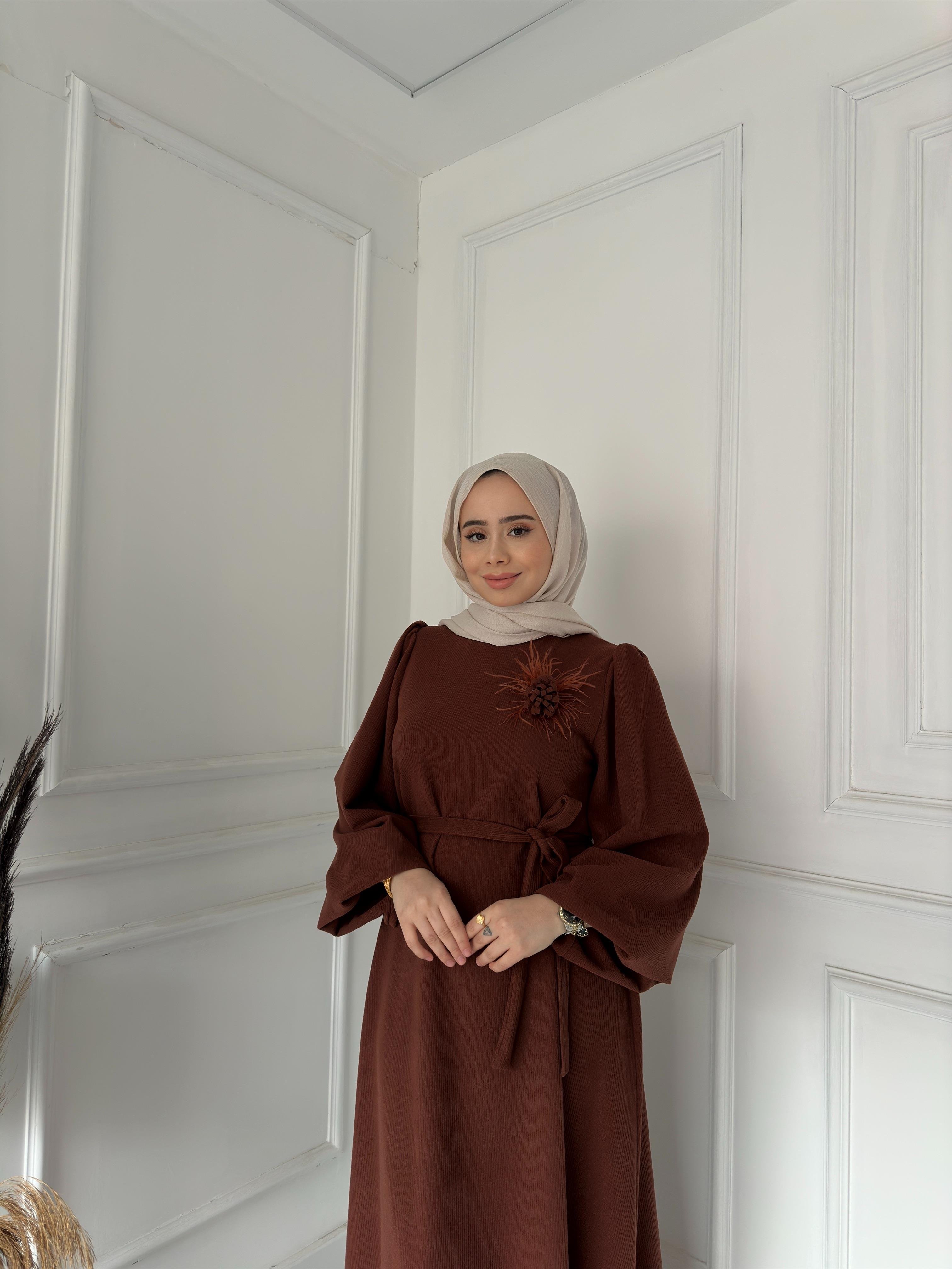 GAMZEM BRONŞLU TRİKO BALON KOL ELB 1101 KAHVE