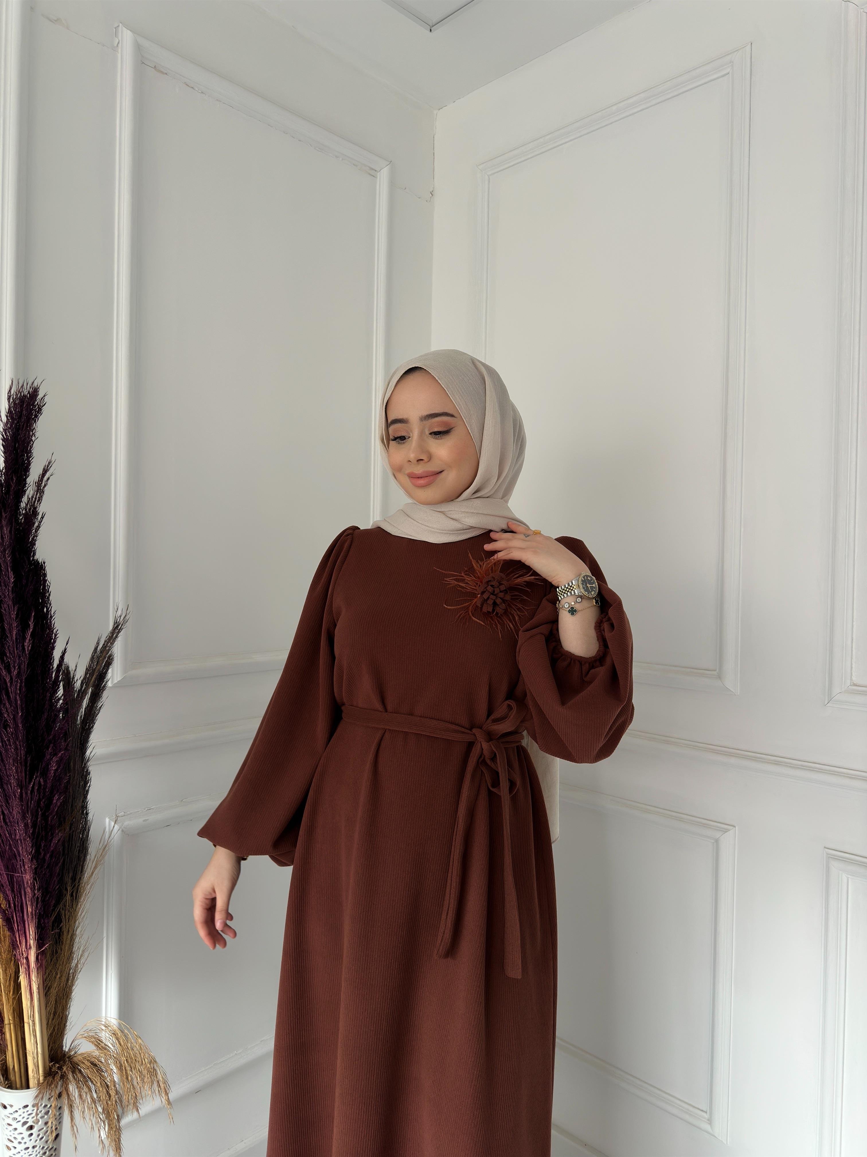 GAMZEM BRONŞLU TRİKO BALON KOL ELB 1101 KAHVE