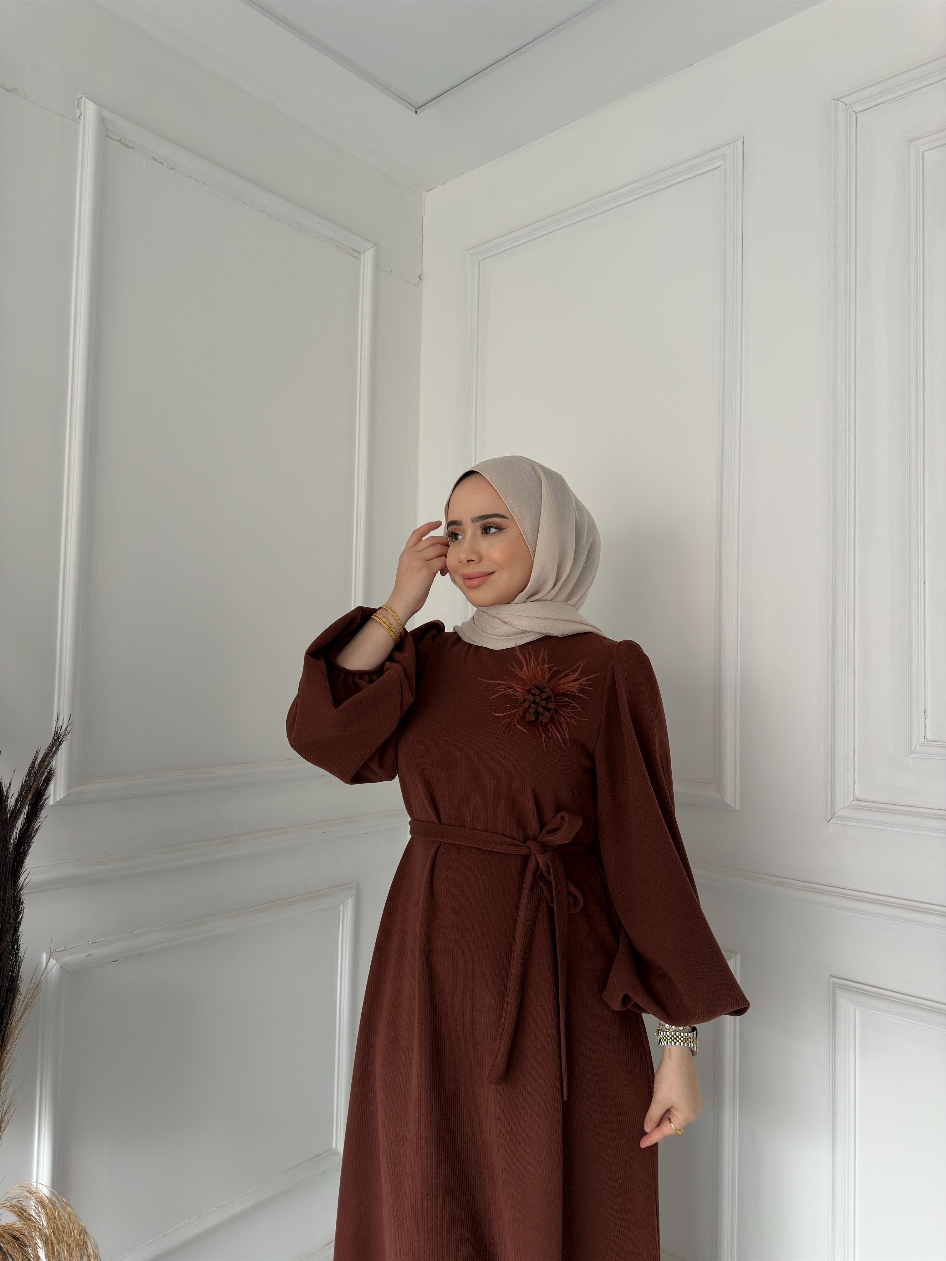 GAMZEM BRONŞLU TRİKO BALON KOL ELB 1101 KAHVE
