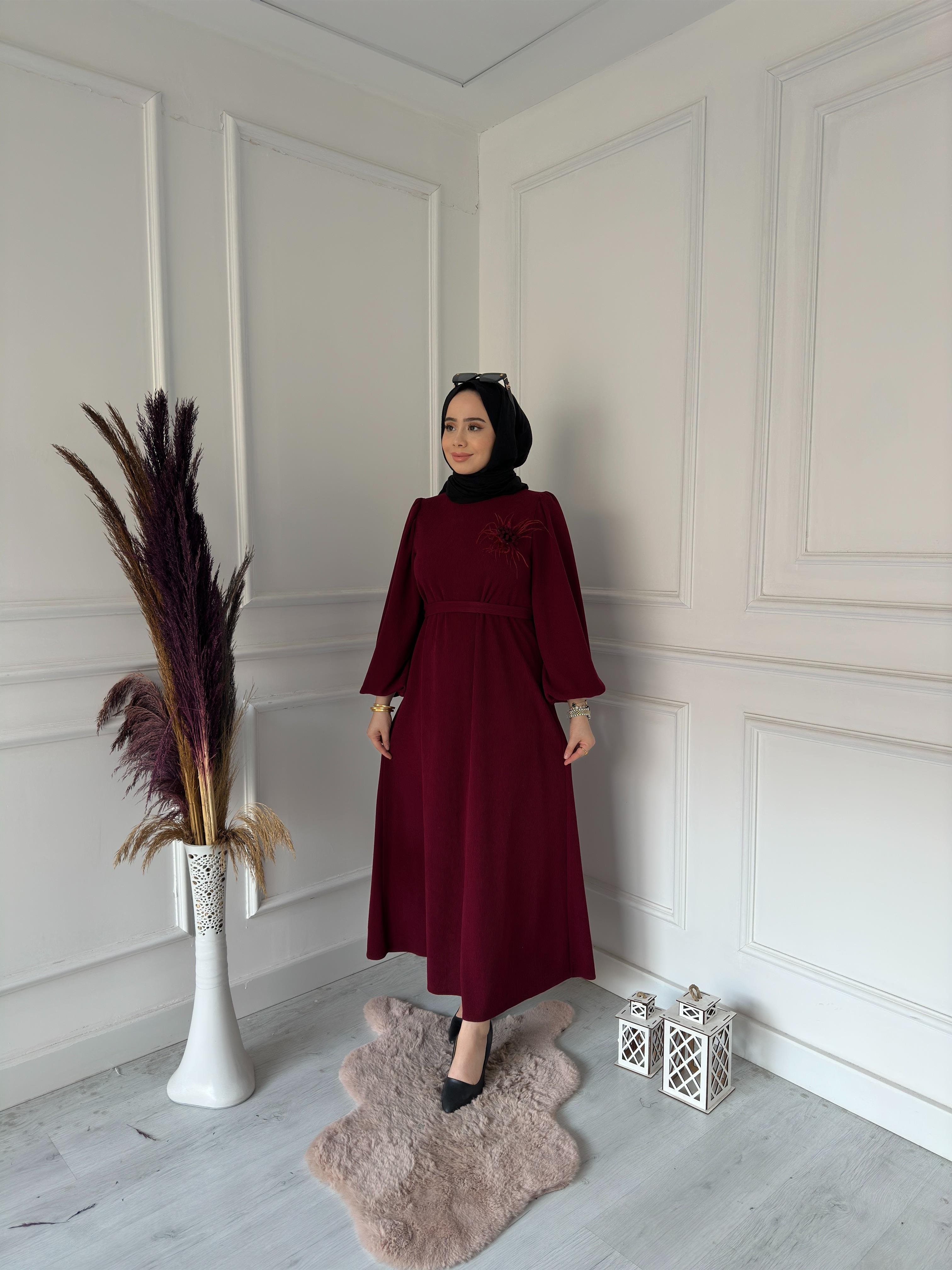 GAMZEM BRONŞLU TRİKO BALON KOL ELB 1101 Bordo