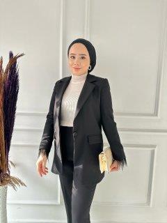 Kol Tüy Detay Takım 6134 Siyah