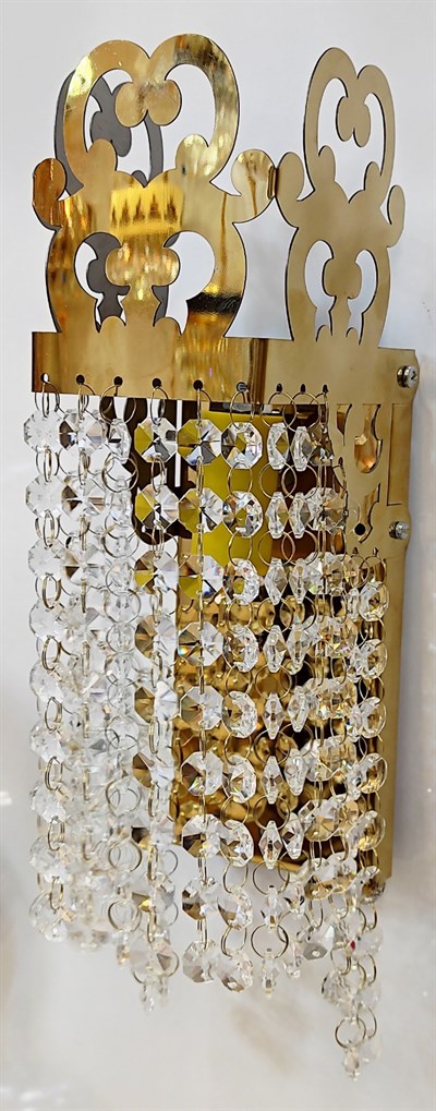 Nakışlı Köşeli Oktagon Taşlı Gold Aplik - 1