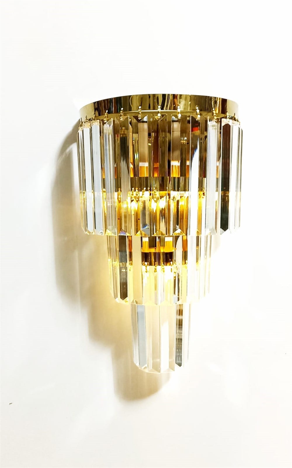 Pandora 3Katlı Kristal Taşlı Elektrikli Gold Aplik - Tek Adet FiyatıdırgaziantepavizeŞarjlı AplikgaziantepavizePandora 3Katlı Kristal Taşlı Elektrikli Gold Aplik - Tek Adet Fiyatıdır