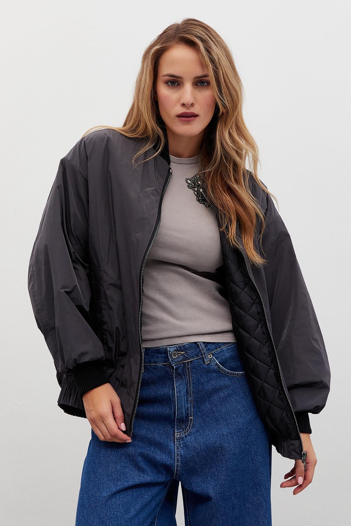 Bomber Ceket Gri