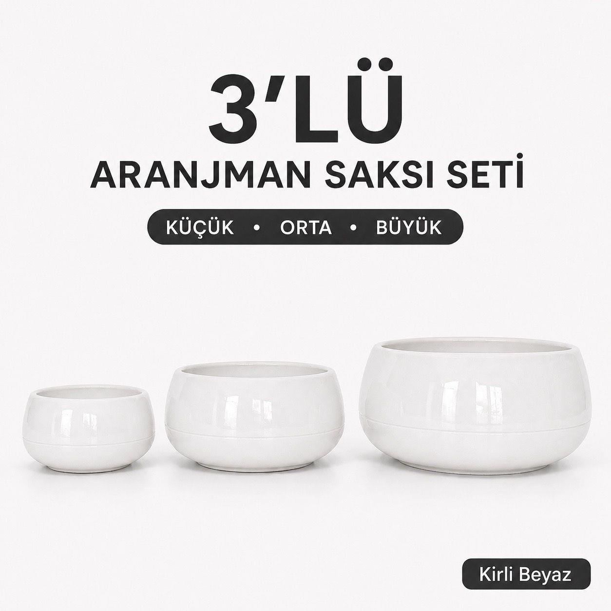 Plastik Aranjman Saksı Seti 3 Boy