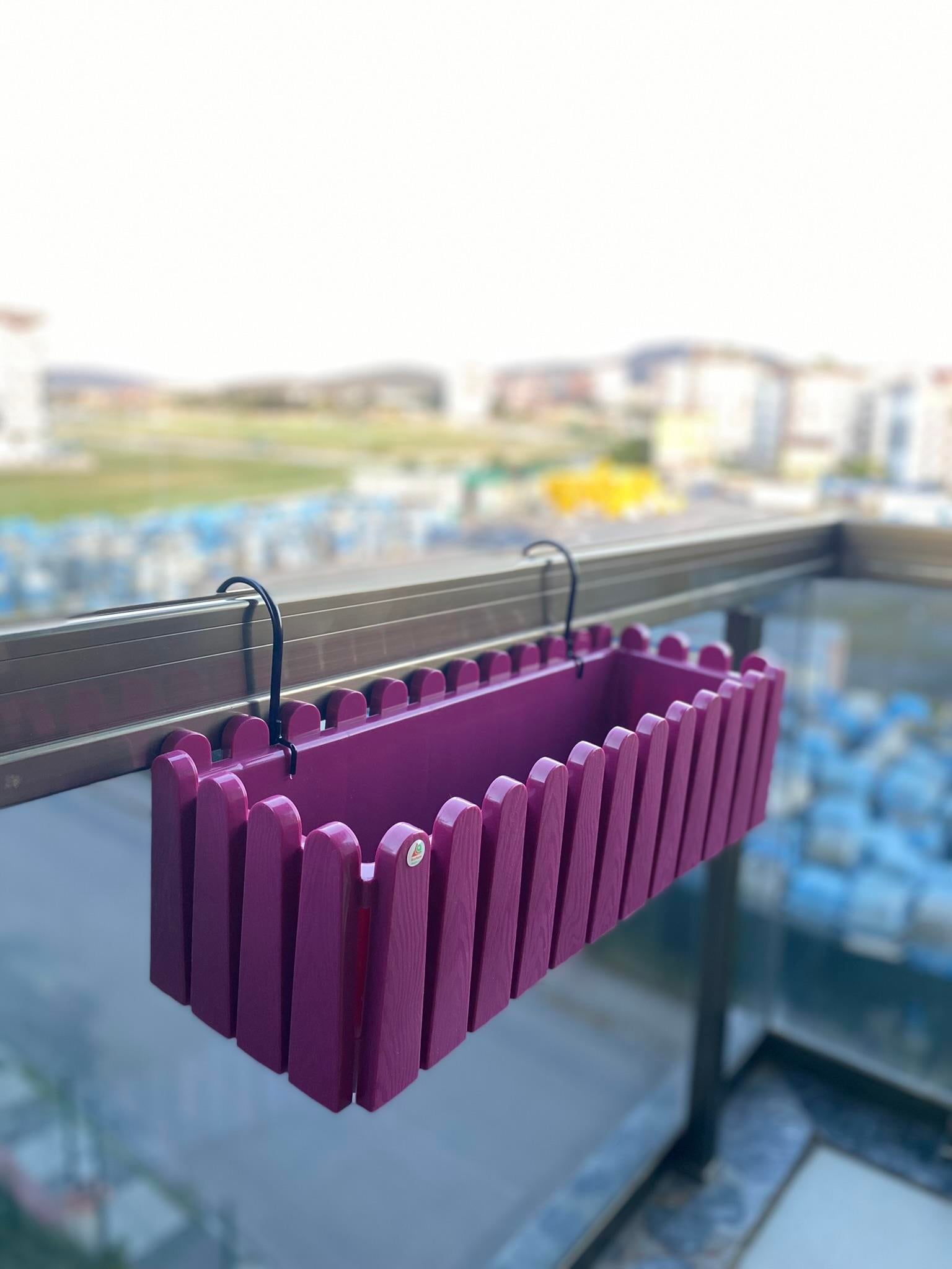 SERİNOVA Istanbul Balkon Çit Saksı Askılı 9 Litre 