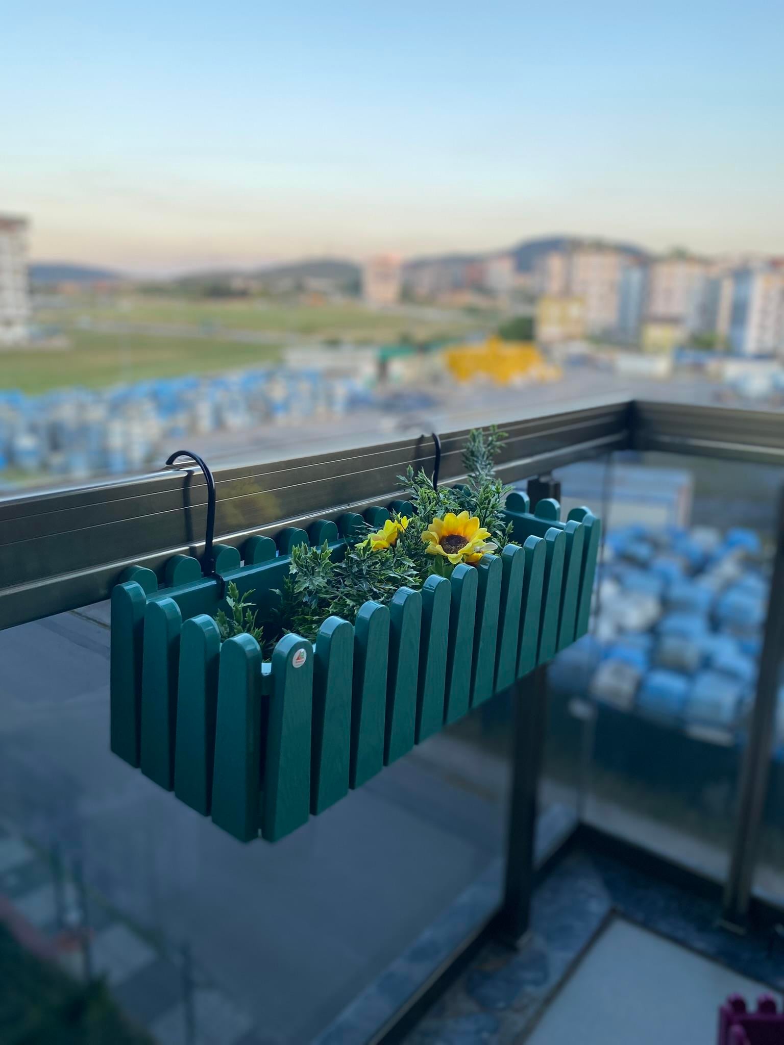 SERİNOVA Istanbul Balkon Çit Saksı Askılı 9 Litre 