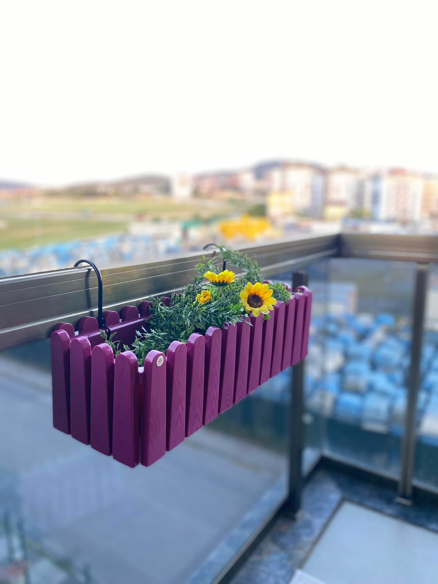SERİNOVA Istanbul Balkon Çit Saksı Askılı 9 Litre 