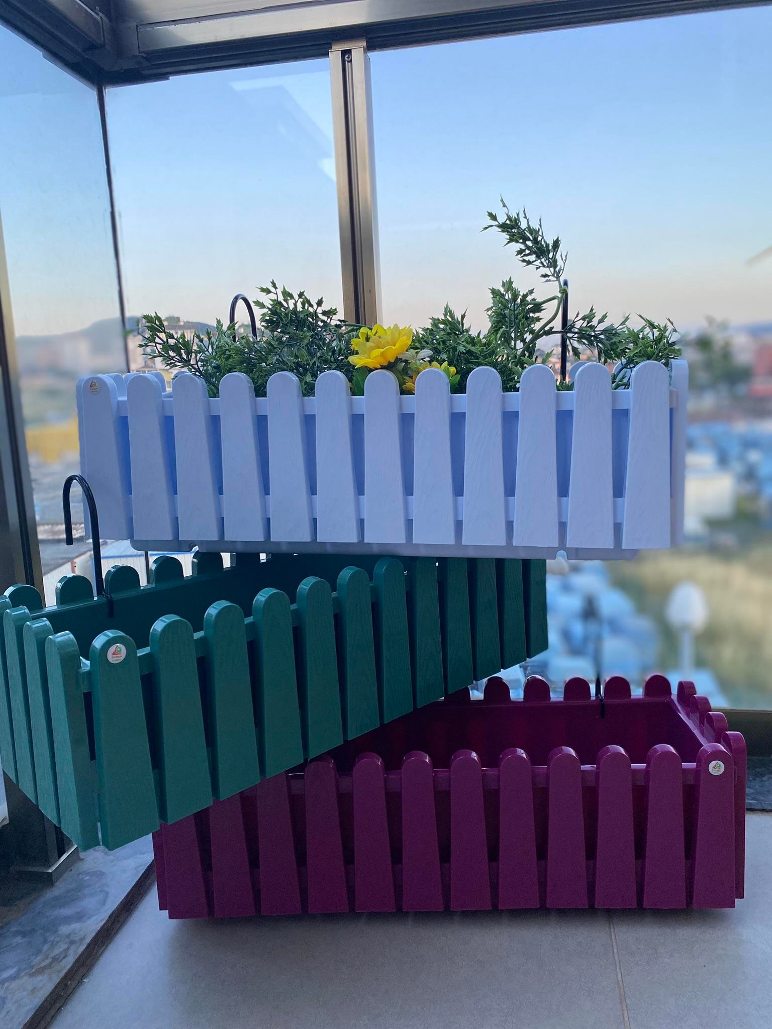 SERİNOVA Istanbul Balkon Çit Saksı Askılı 9 Litre 