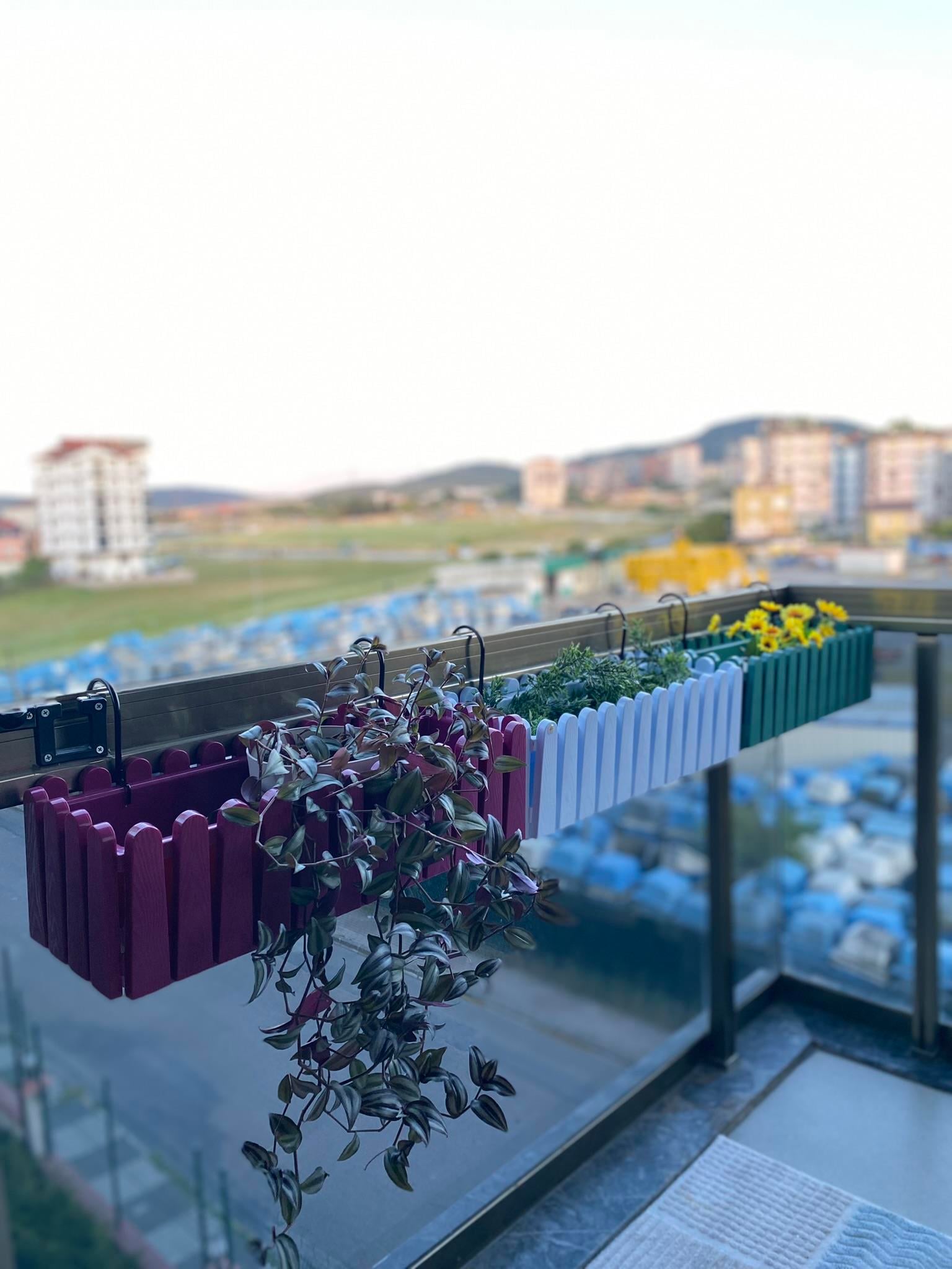 SERİNOVA Istanbul Balkon Çit Saksı Askılı 9 Litre 