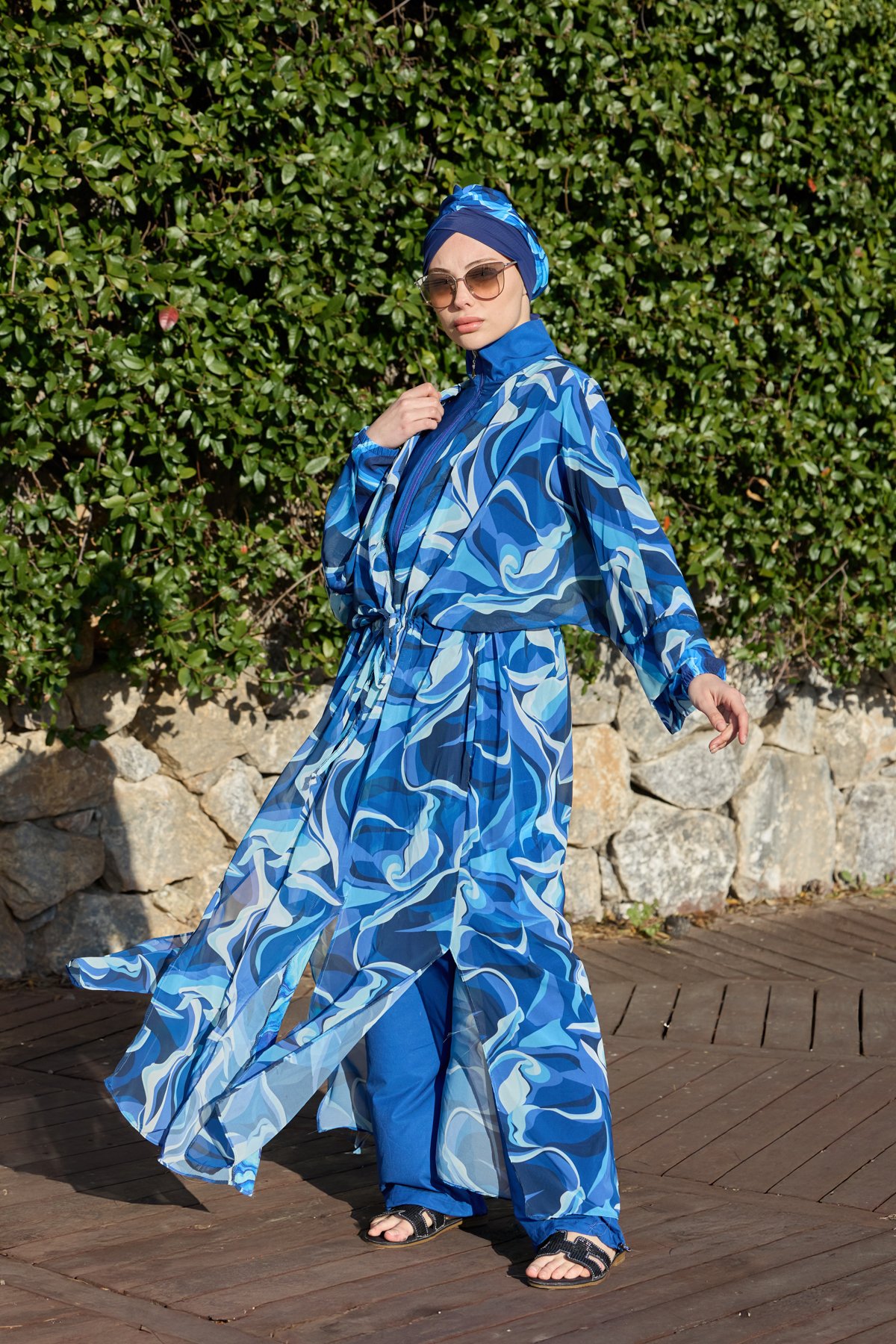 Akua Bloom Model Beli Bağcıklı Tasarım Tesettür Pareo | Markasız