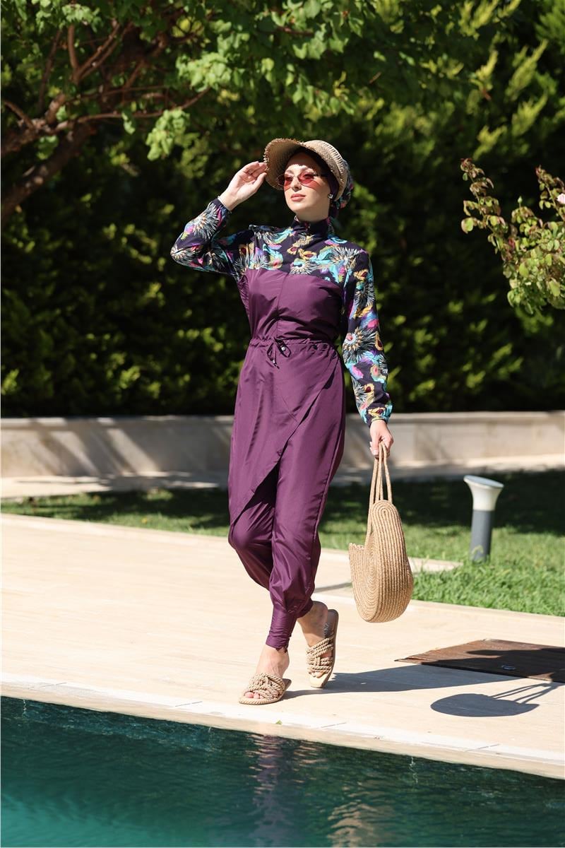 Allerli Morena Desen Tasarım Tesettür Tulum Mayo | NS Tasarim