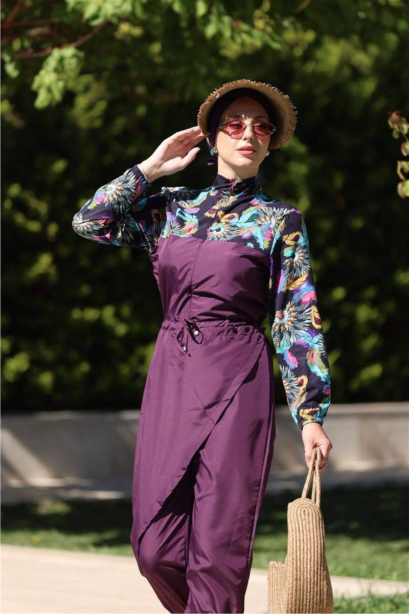 Allerli Morena Desen Tasarım Tesettür Tulum Mayo | NS Tasarim