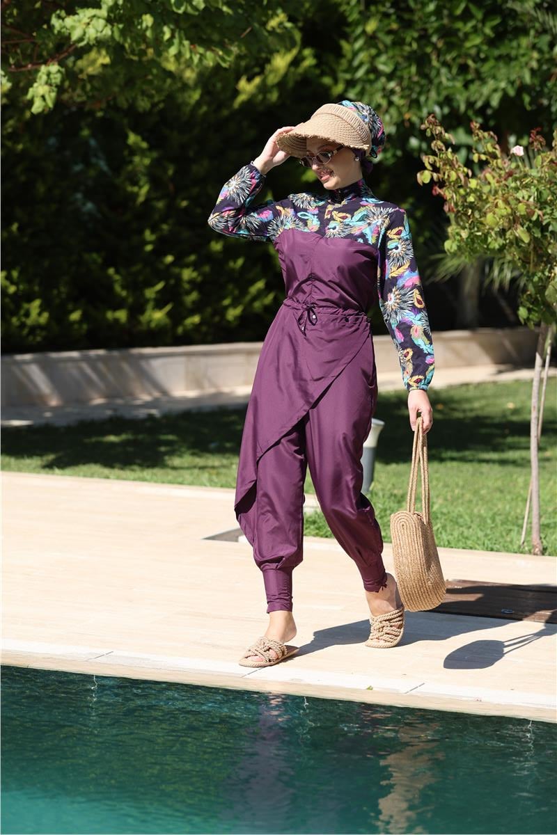 Allerli Morena Desen Tasarım Tesettür Tulum Mayo | NS Tasarim