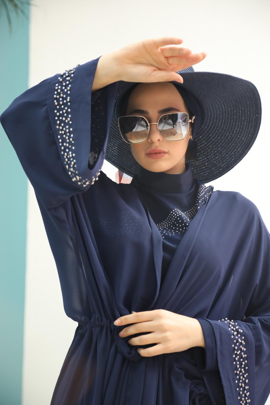 Basic Lacivert Kadın Taşlı Pareo | NS Tasarim