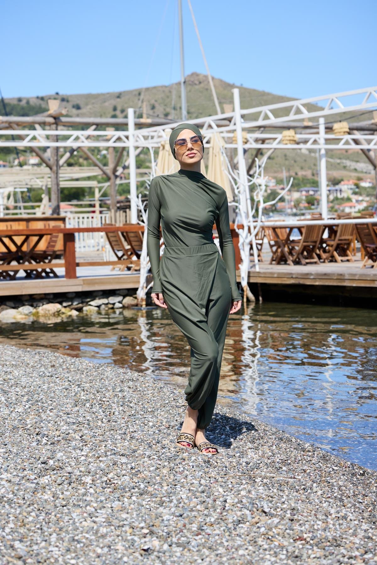 Betty Ikili Haki Tasarım Tesettür Mayo Takım | NS Tasarim