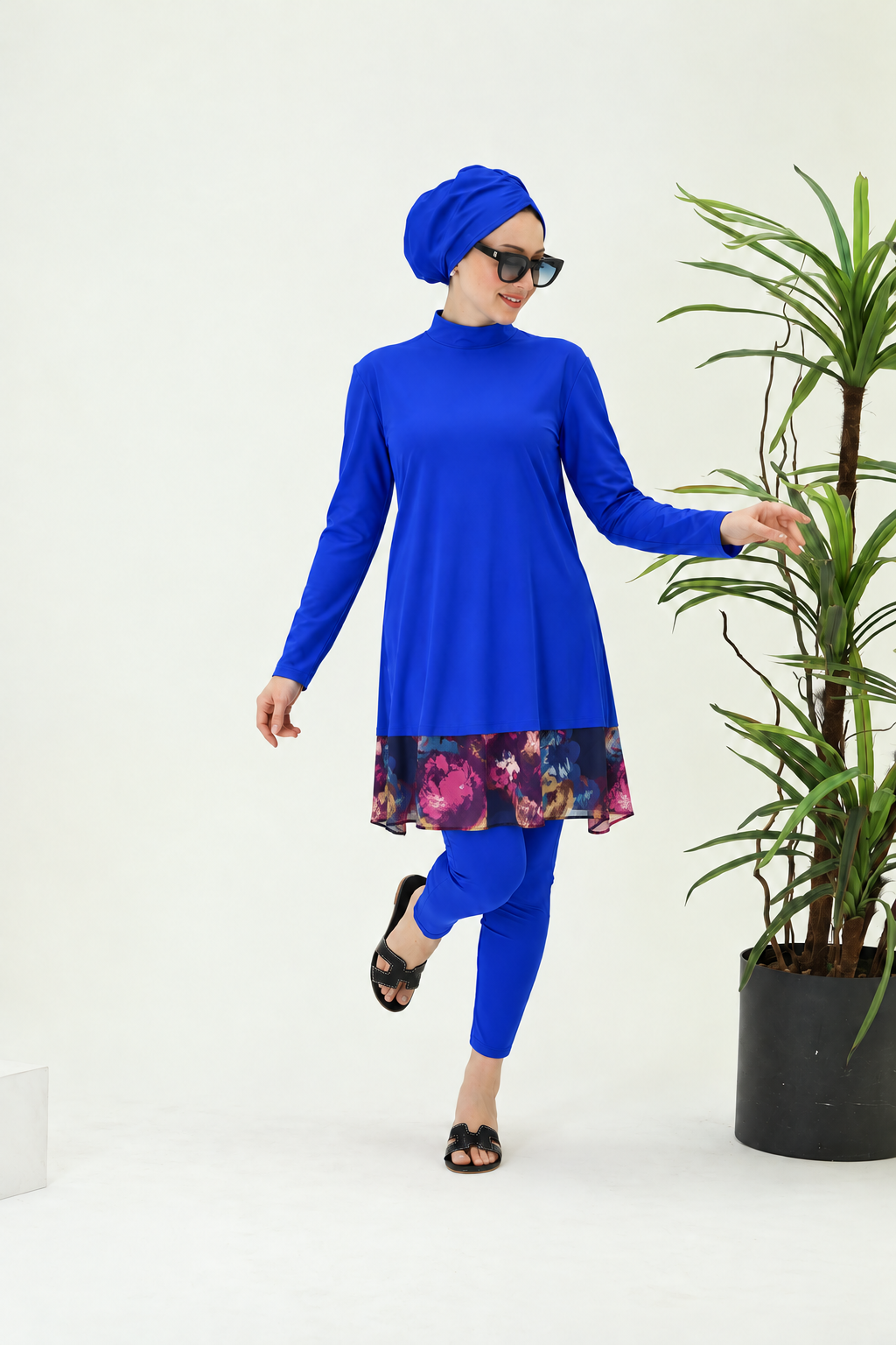Blue Garden Tasarım Tesettür Mayo Takım | NS Tasarim