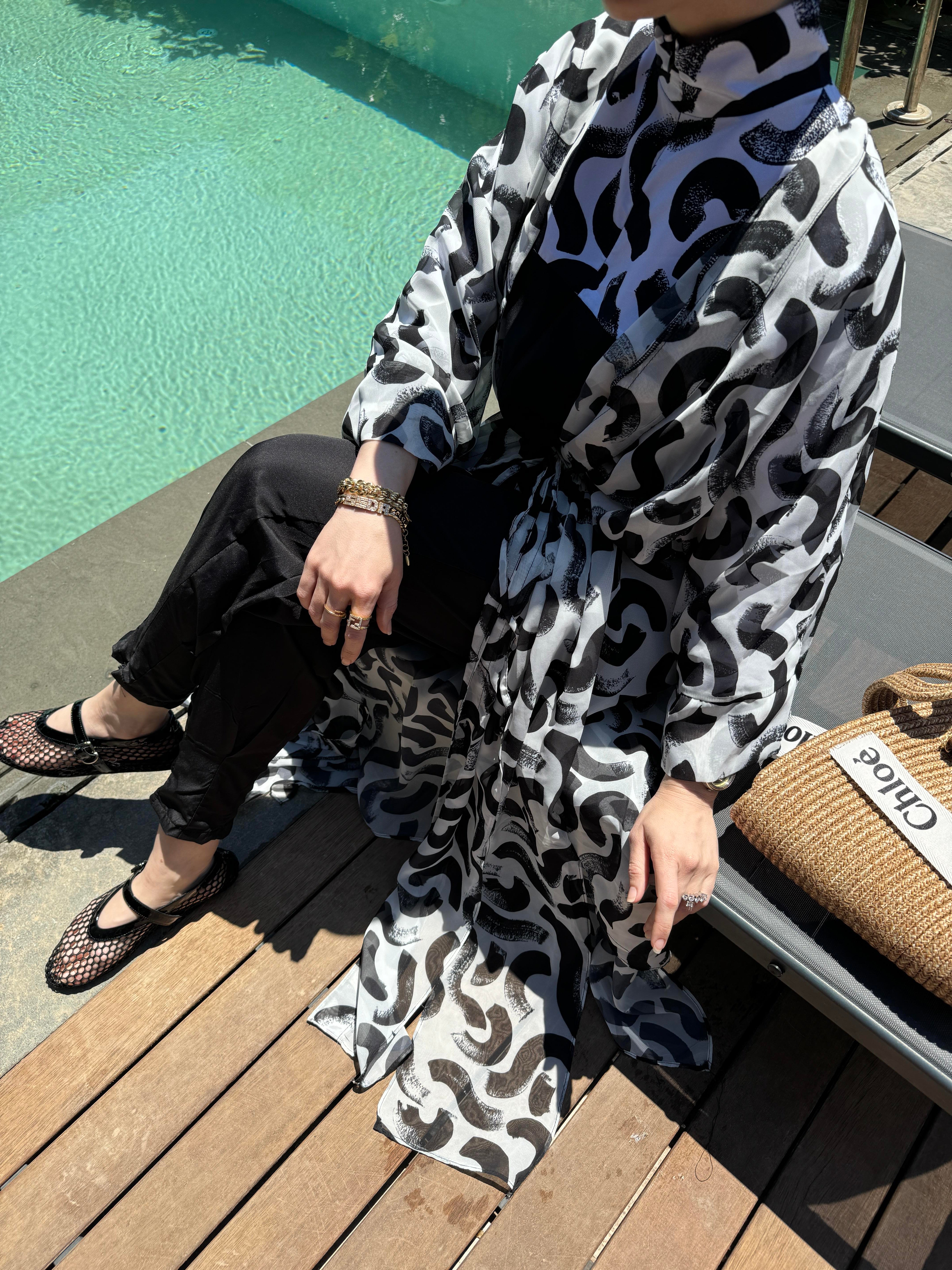 Bukle Desen Beli Bağcıklı Tasarım Tesettür Pareo | NS Tasarim