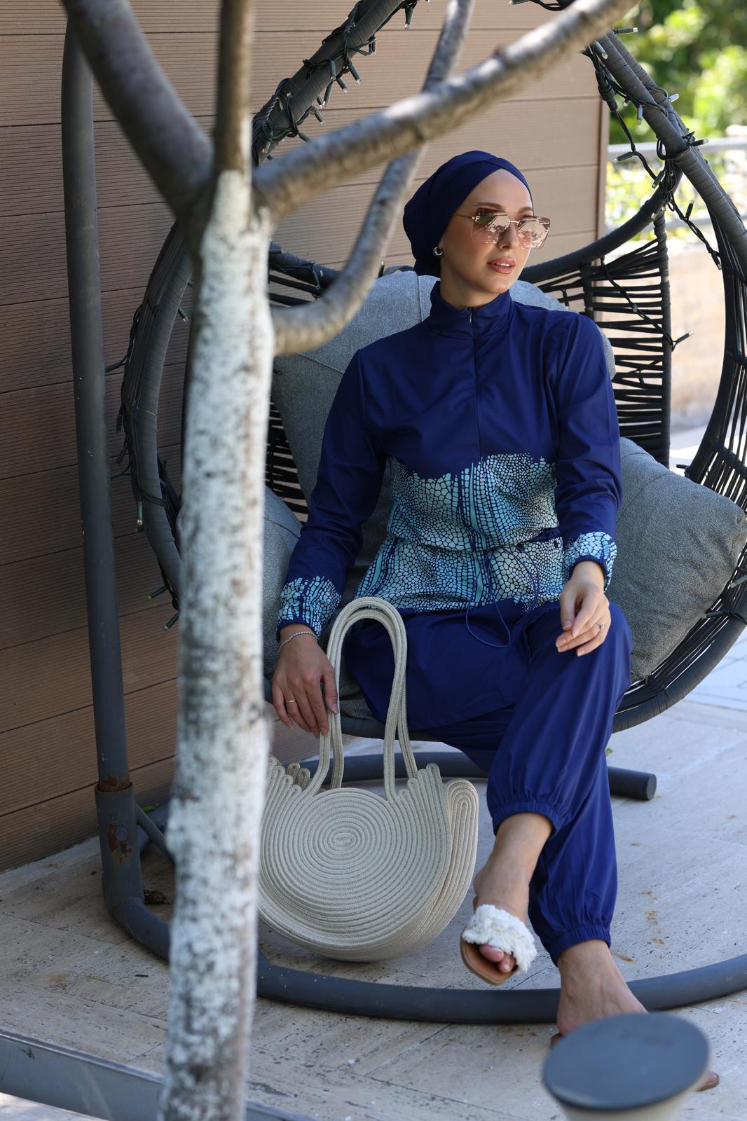 Corn Desen Allerli Tasarım Tesettür Tulum Mayo | NS Tasarim