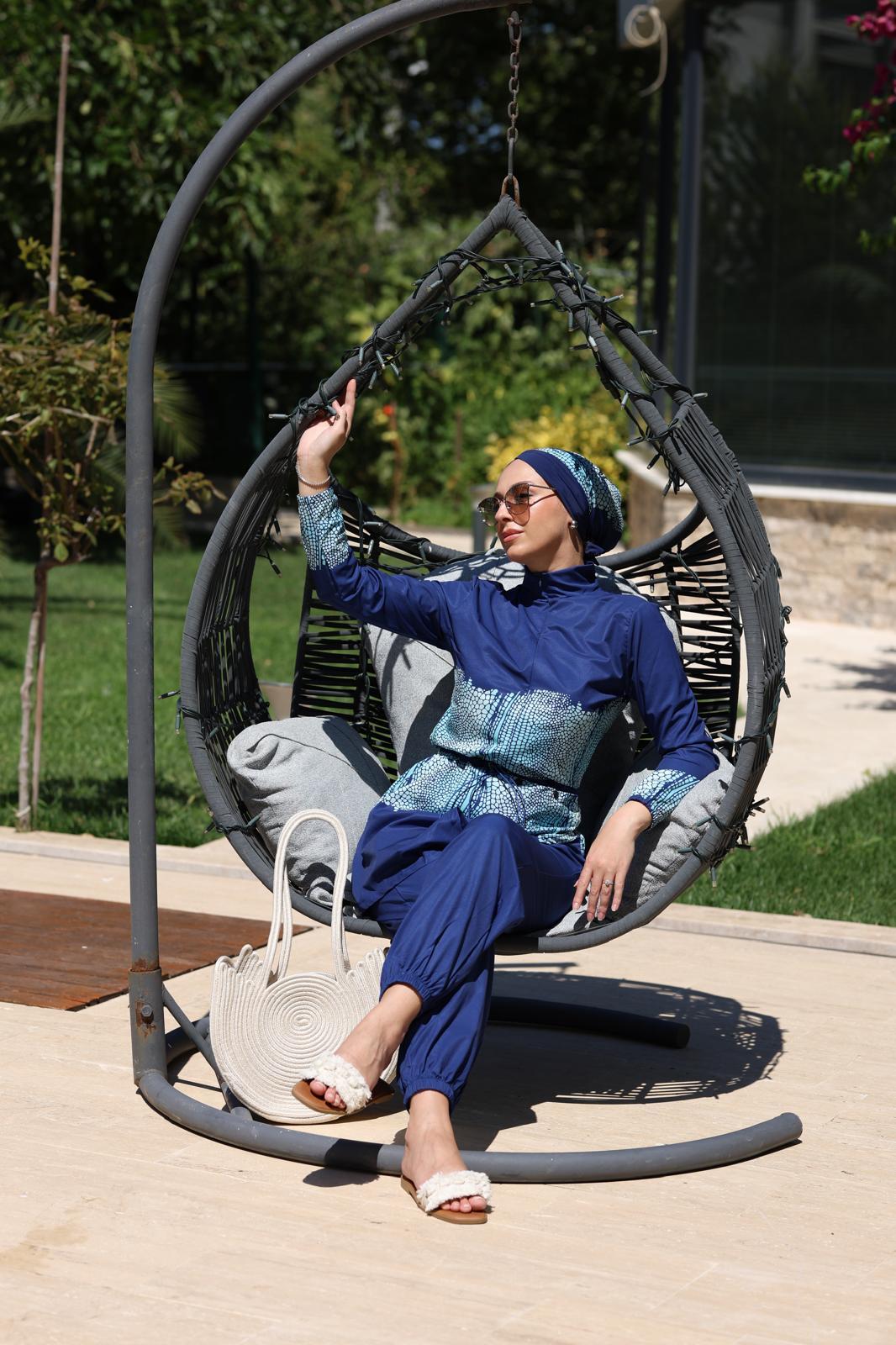 Corn Desen Allerli Tasarım Tesettür Tulum Mayo | NS Tasarim